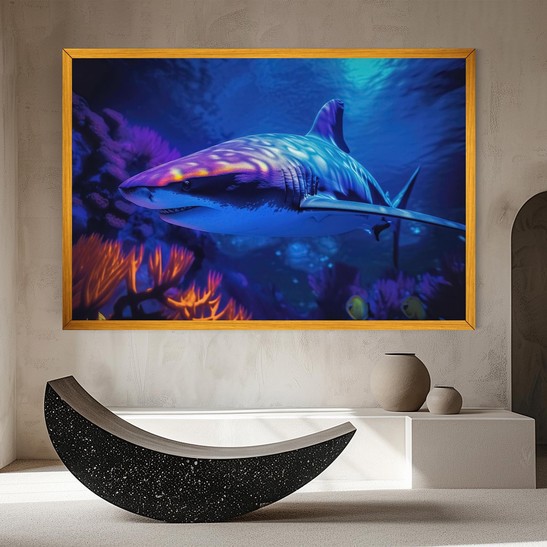 Tablou Canvas Blue Light Shark mockup 8