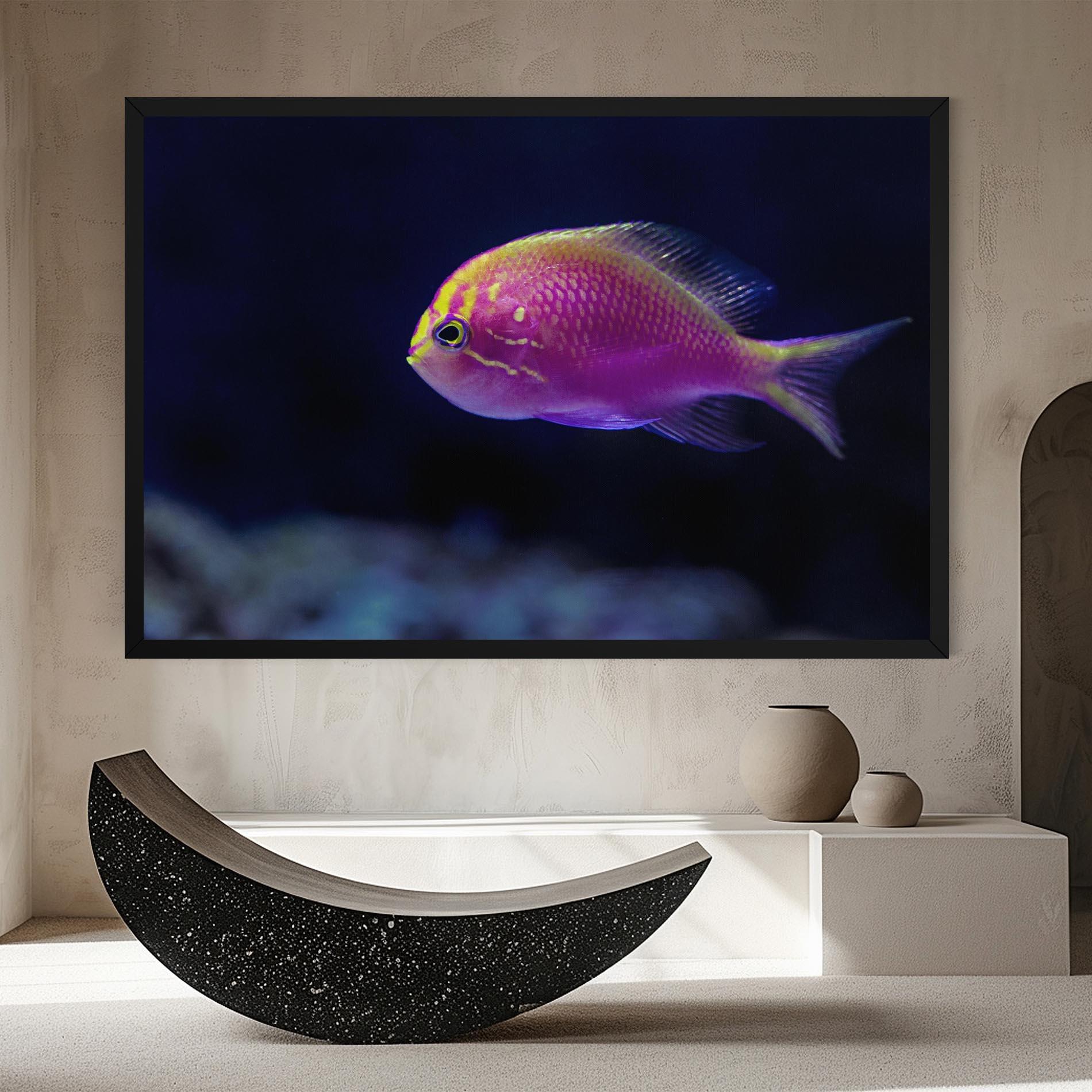 Tablou Canvas Angry Pink Fish mockup 8