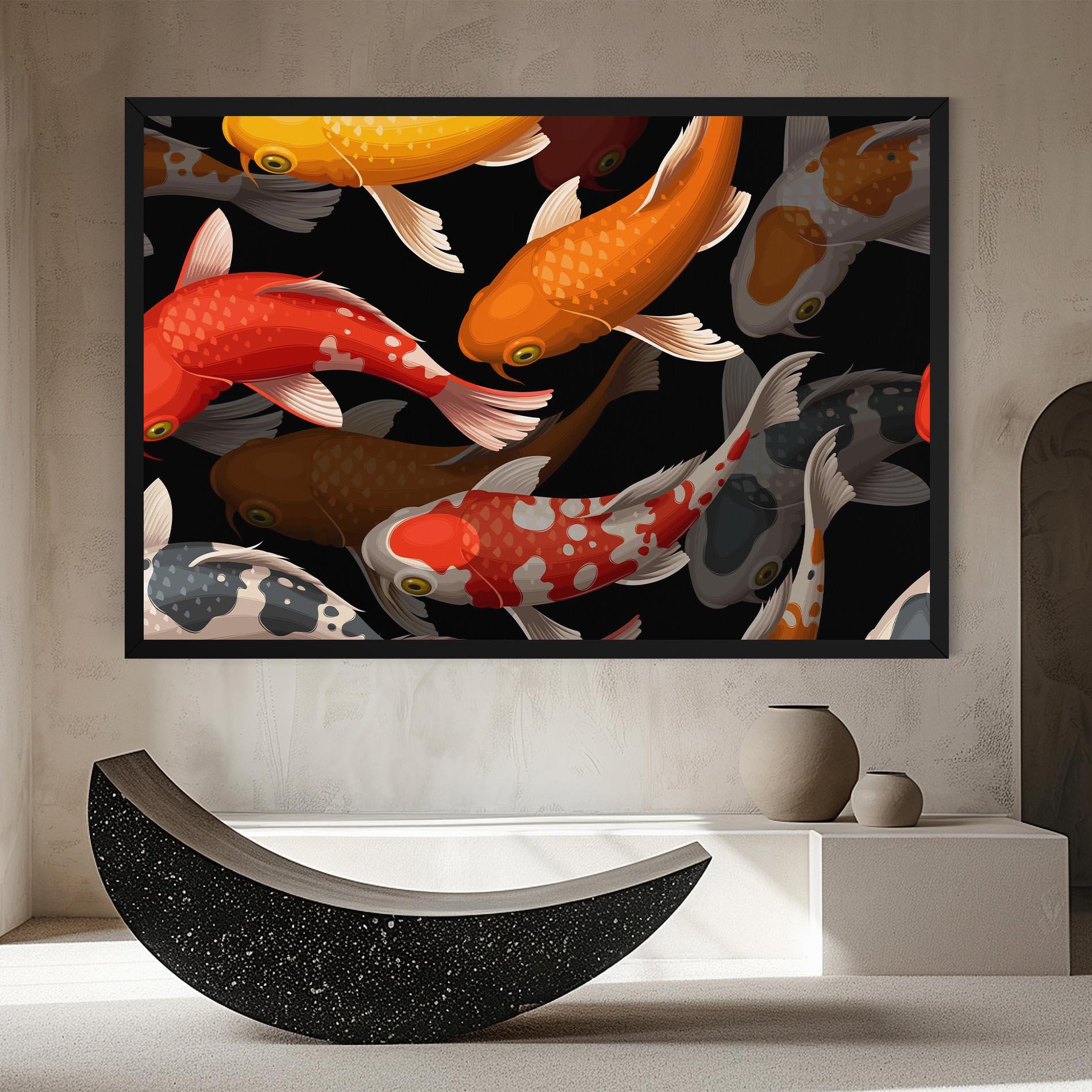 Tablou Canvas Seamless Koi Fish mockup 8