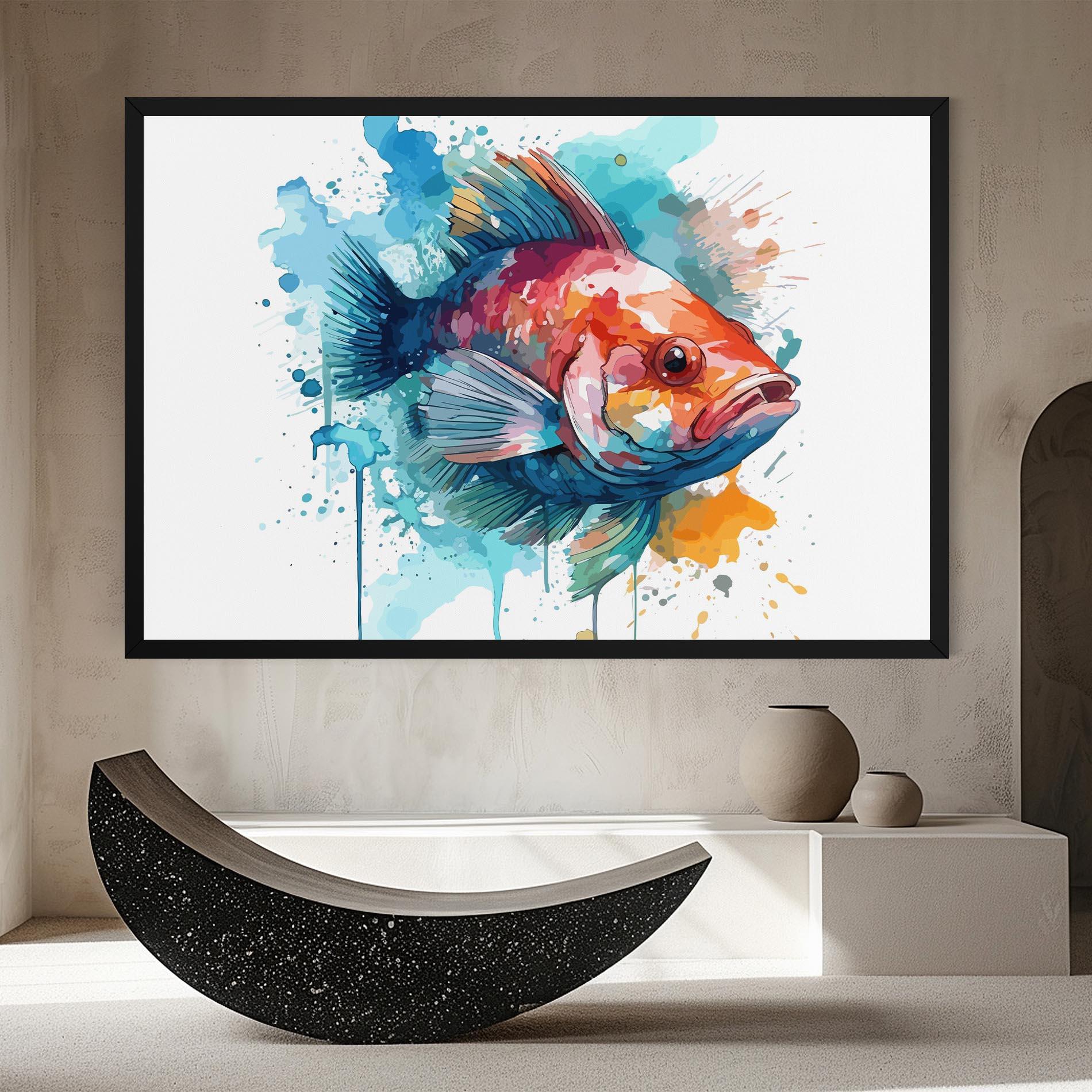 Tablou Canvas Watercolor Fish mockup 8