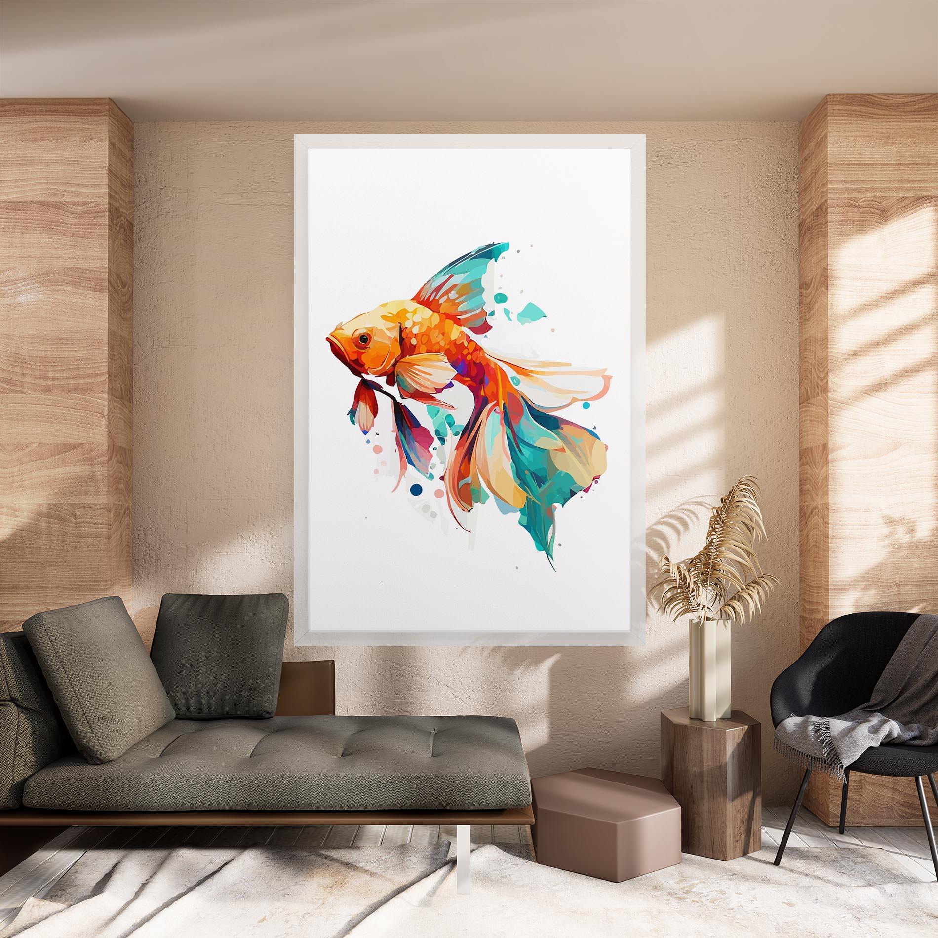 Tablou Canvas Blue Orange Fish mockup 8