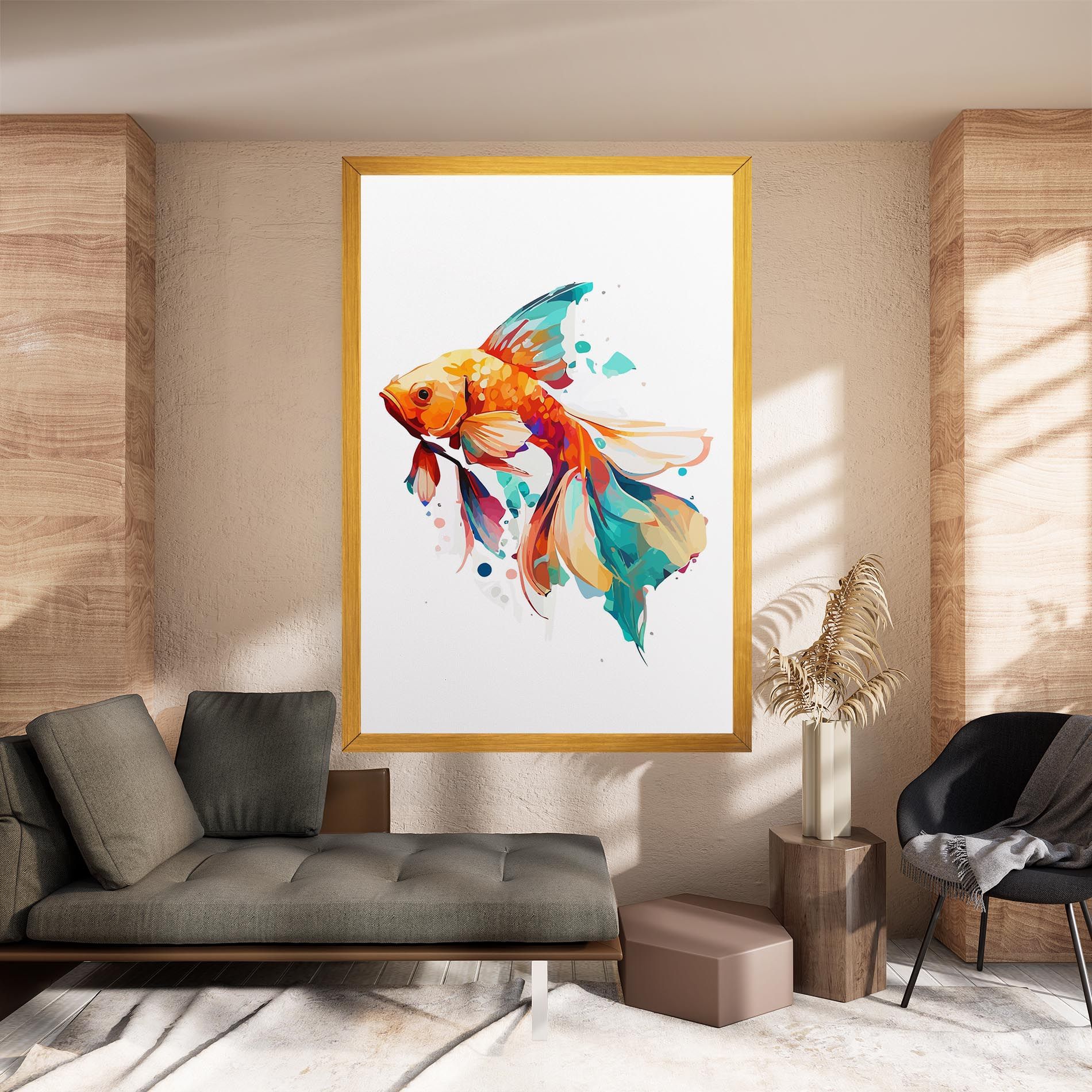 Blue Orange Fish mockup 8