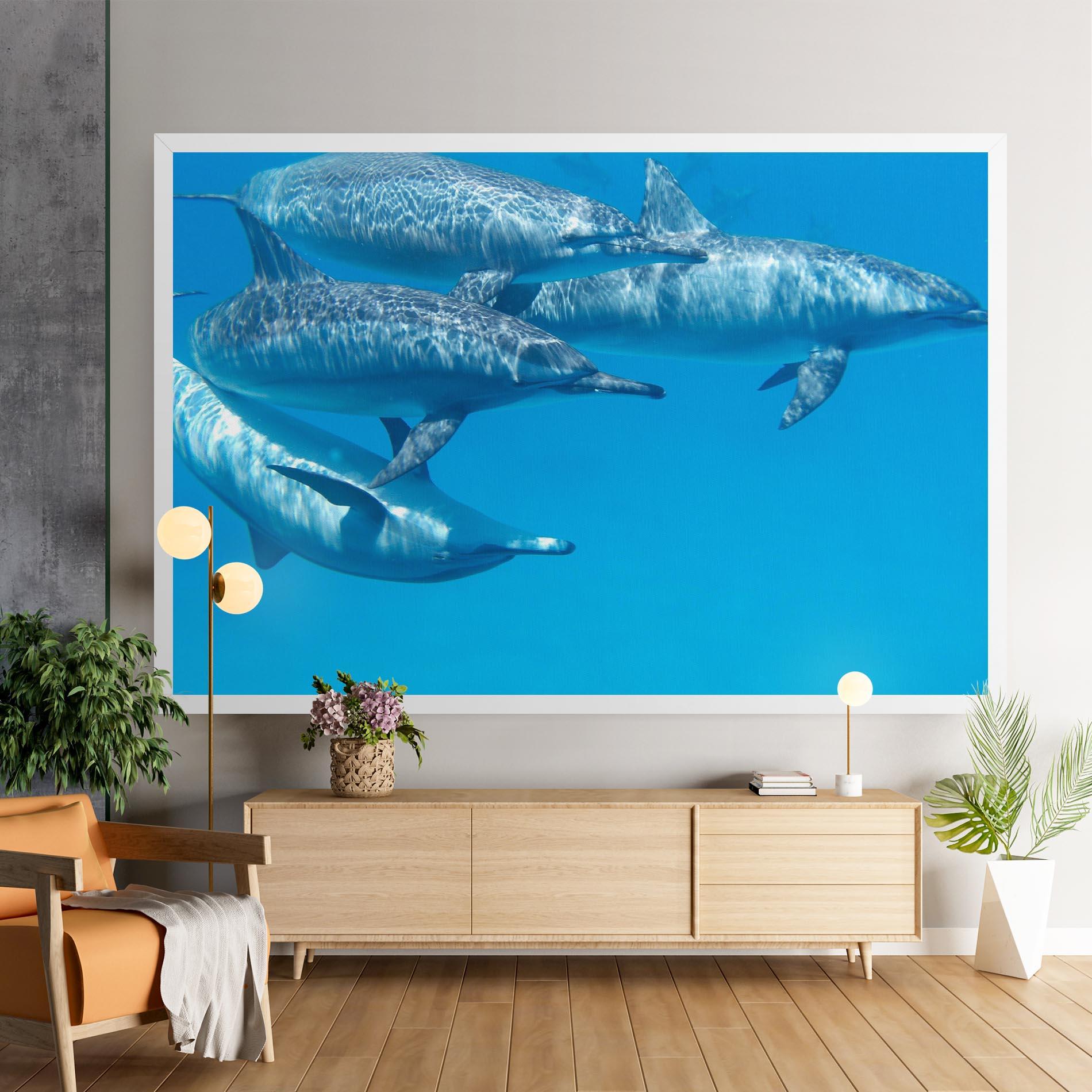Tablou Canvas Family Of Dolphins mockup 9