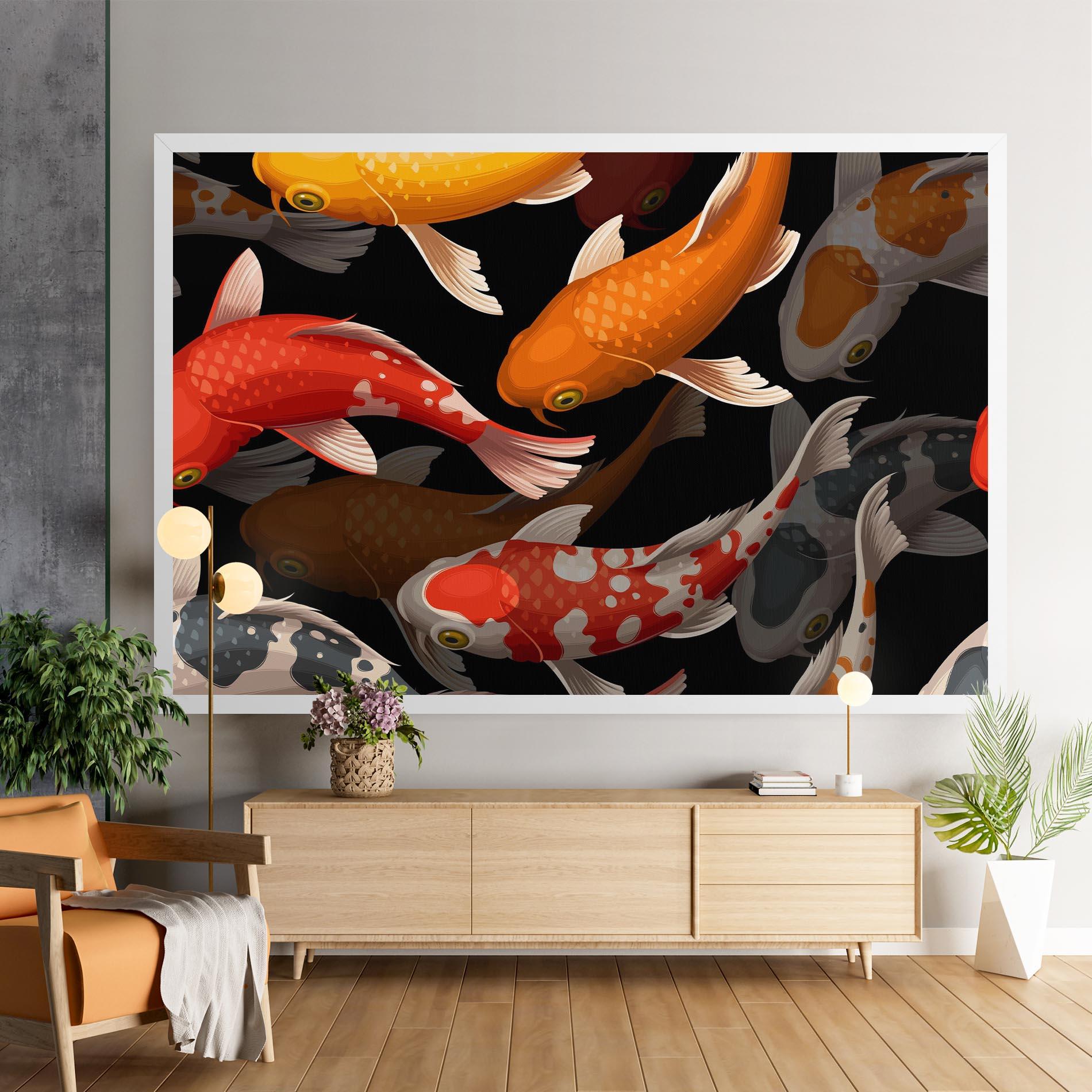 Tablou Canvas Seamless Koi Fish mockup 9