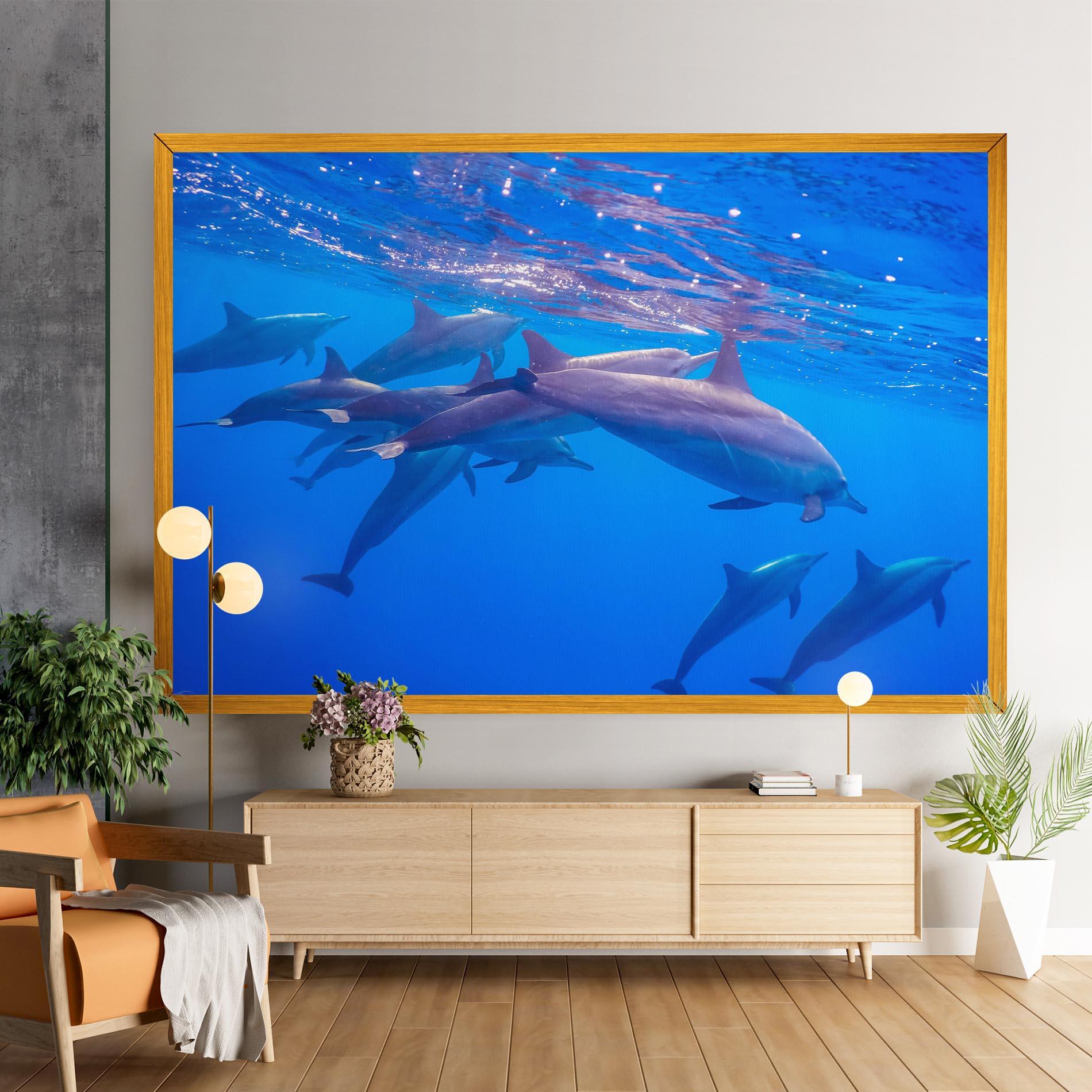 Tablou Canvas Dolphin Family mockup 9