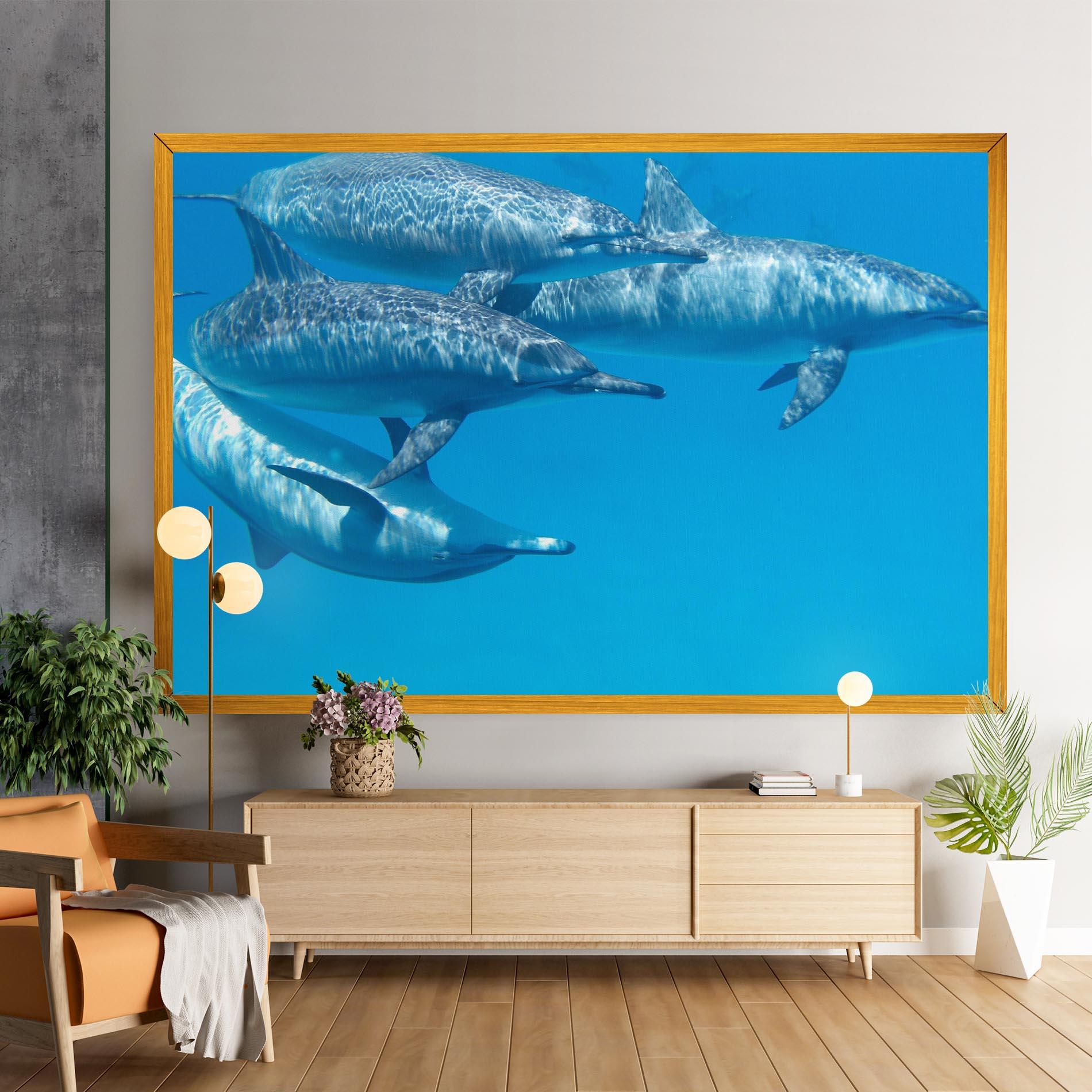 Tablou Canvas Family Of Dolphins mockup 9