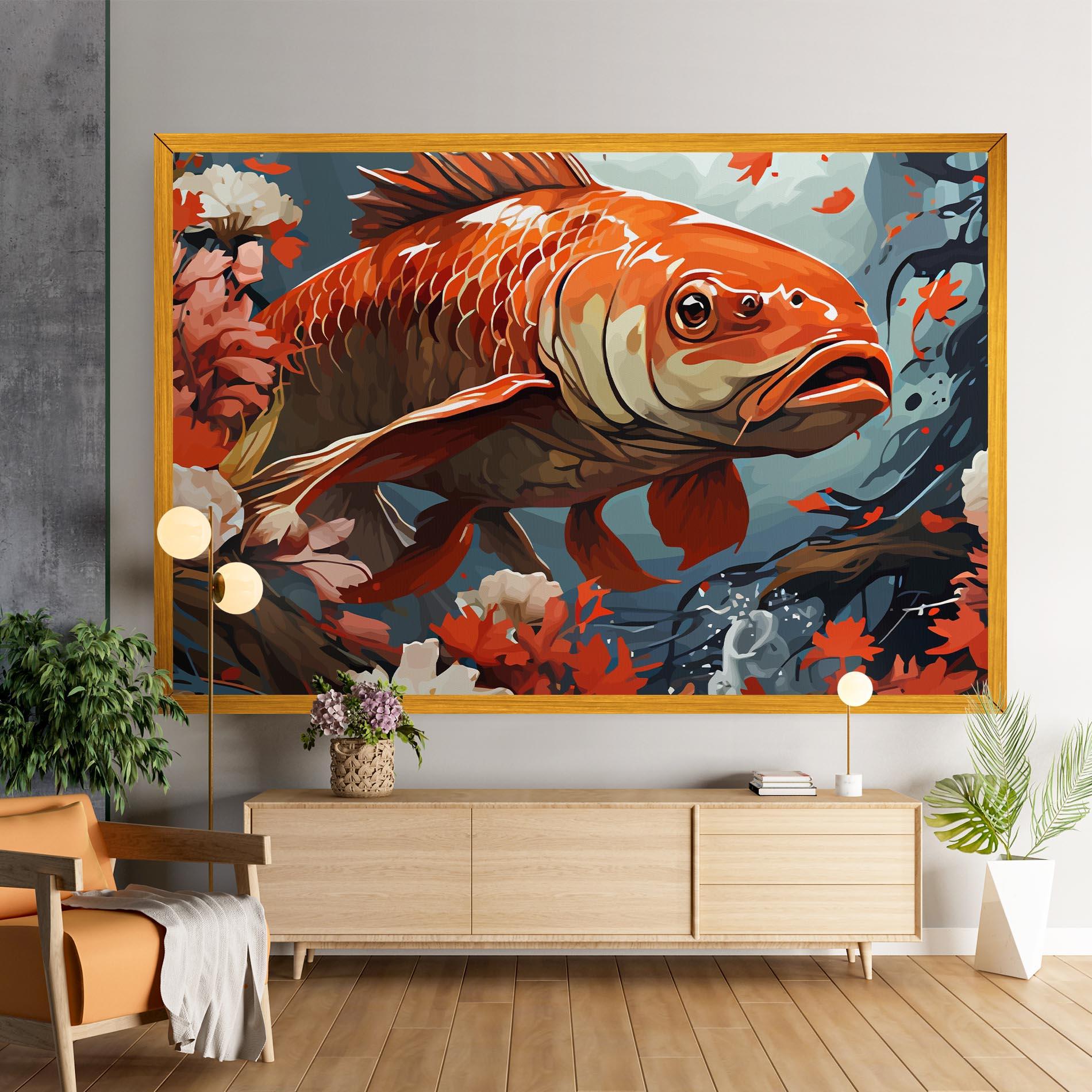 Tablou Canvas Orange Koi mockup 9