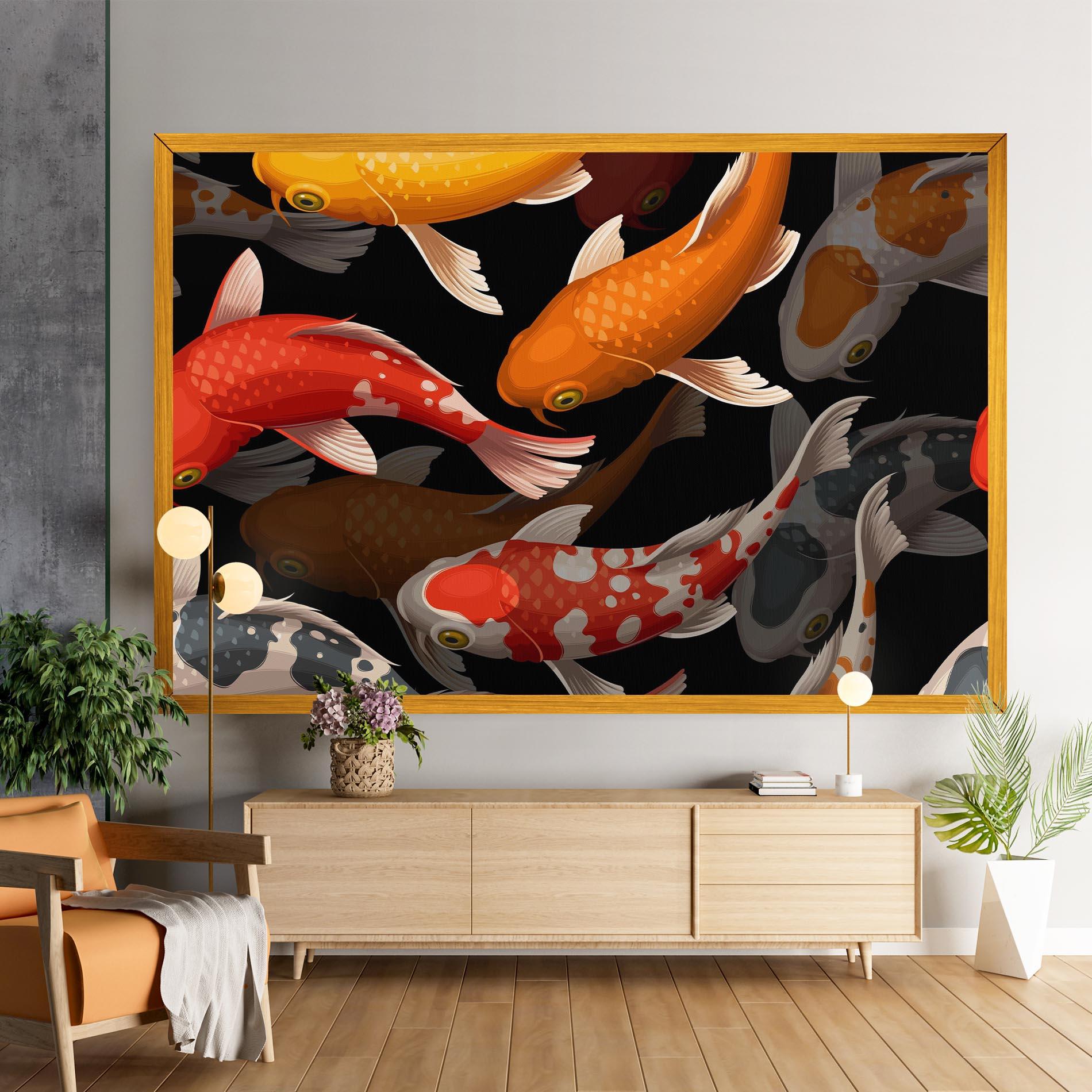 Tablou Canvas Seamless Koi Fish mockup 9