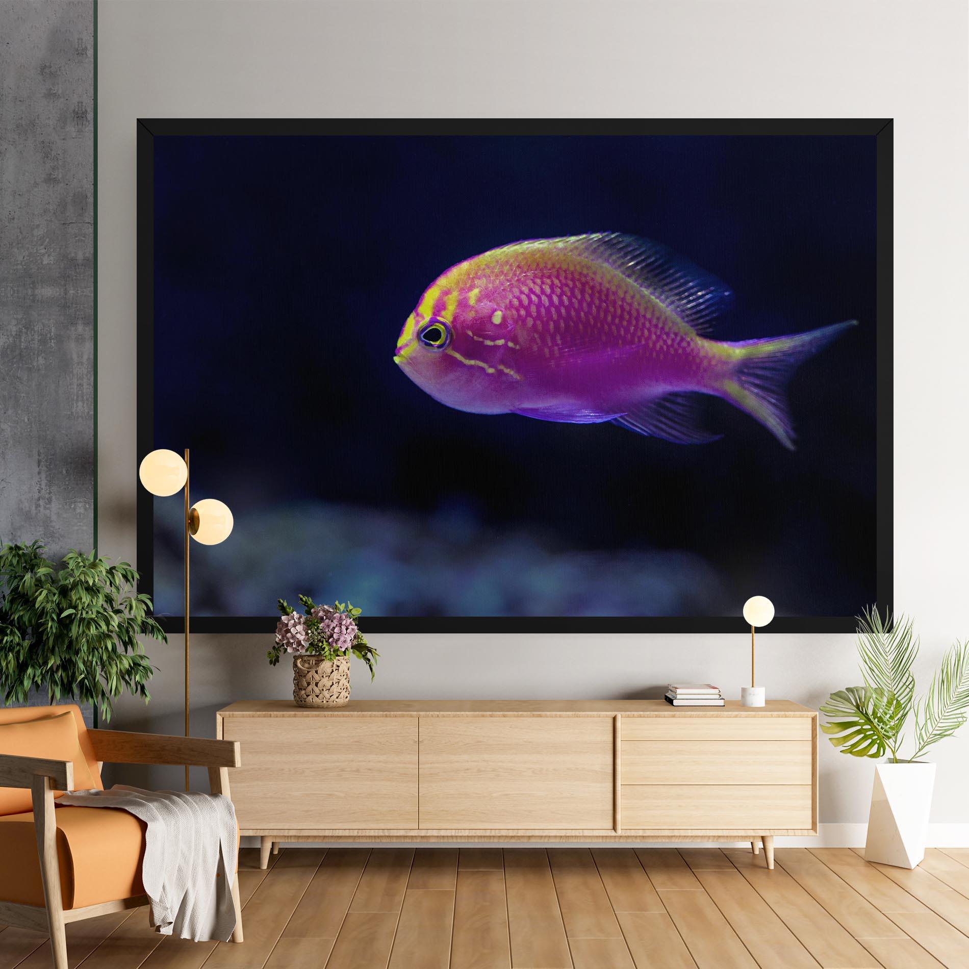 Tablou Canvas Angry Pink Fish mockup 9