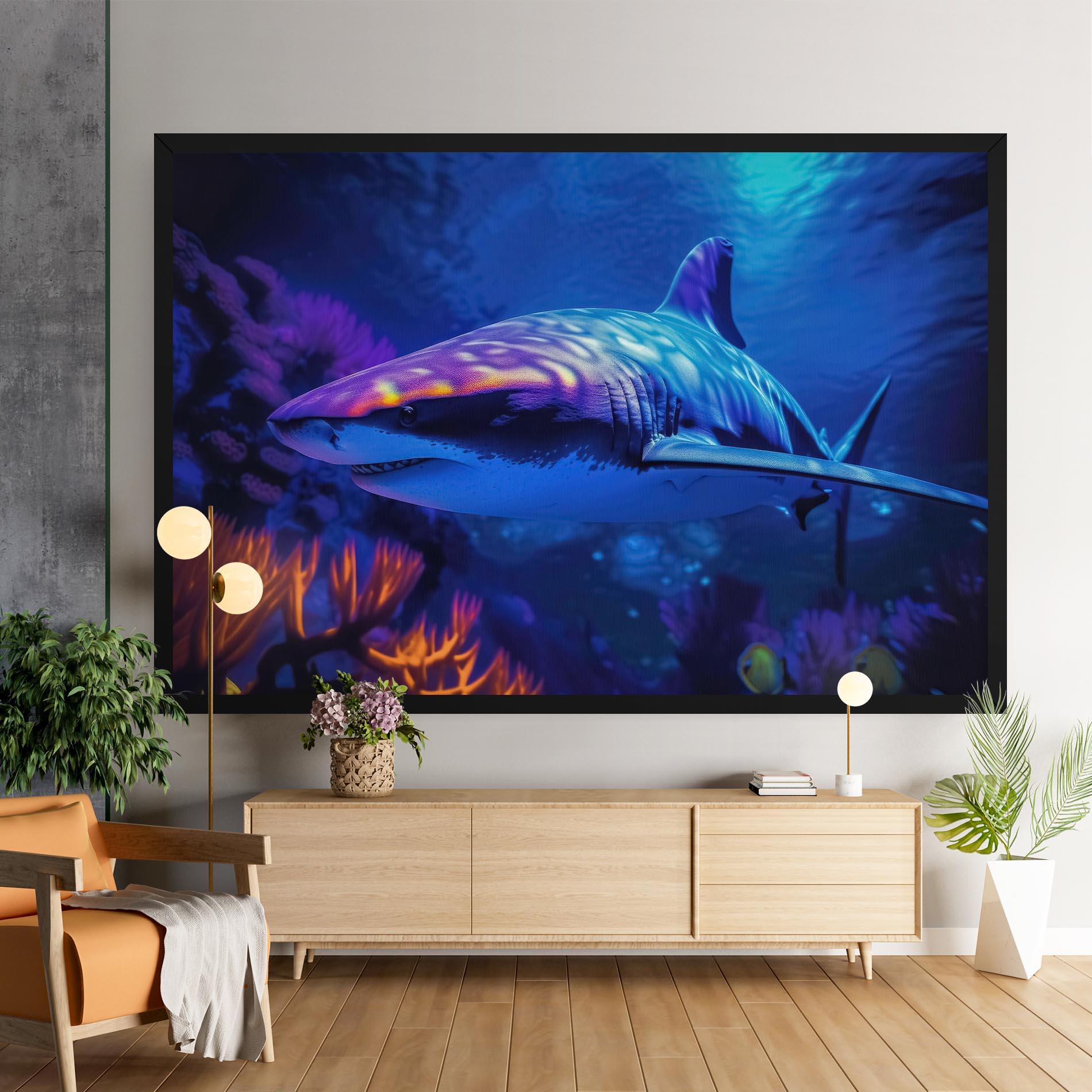 Tablou Canvas Blue Light Shark mockup 9