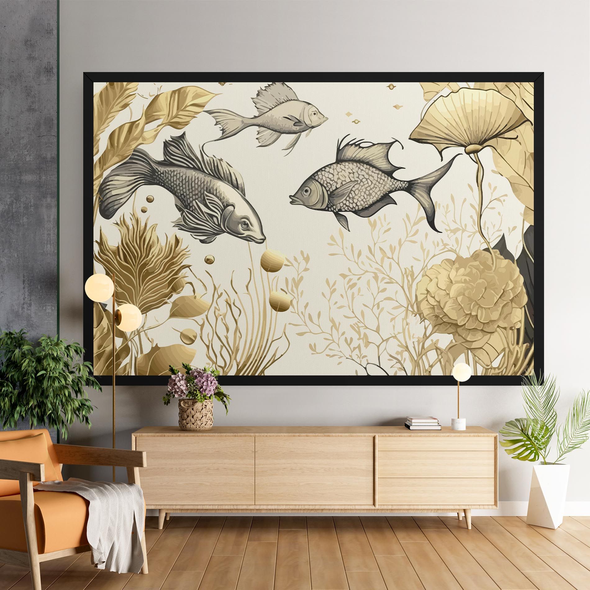 Grey Gold Fish mockup 9
