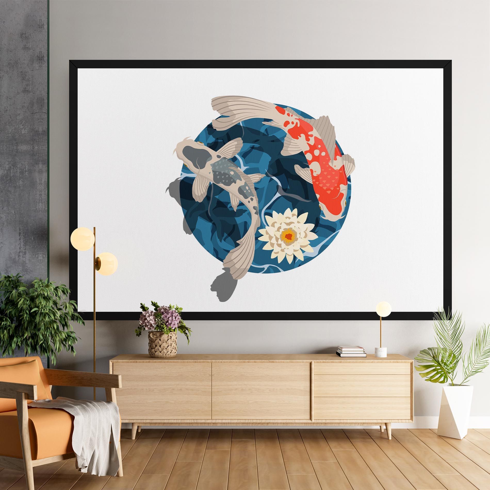 Grey Orange Koi mockup 9