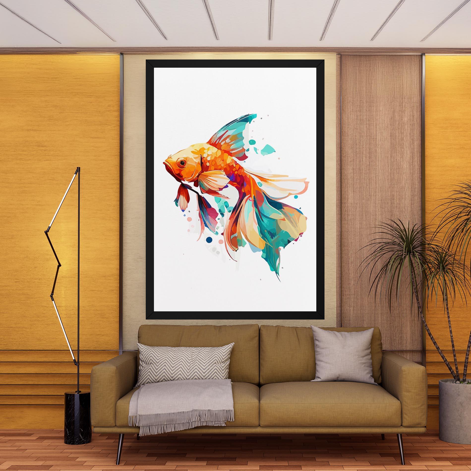 Tablou Canvas Blue Orange Fish mockup 9
