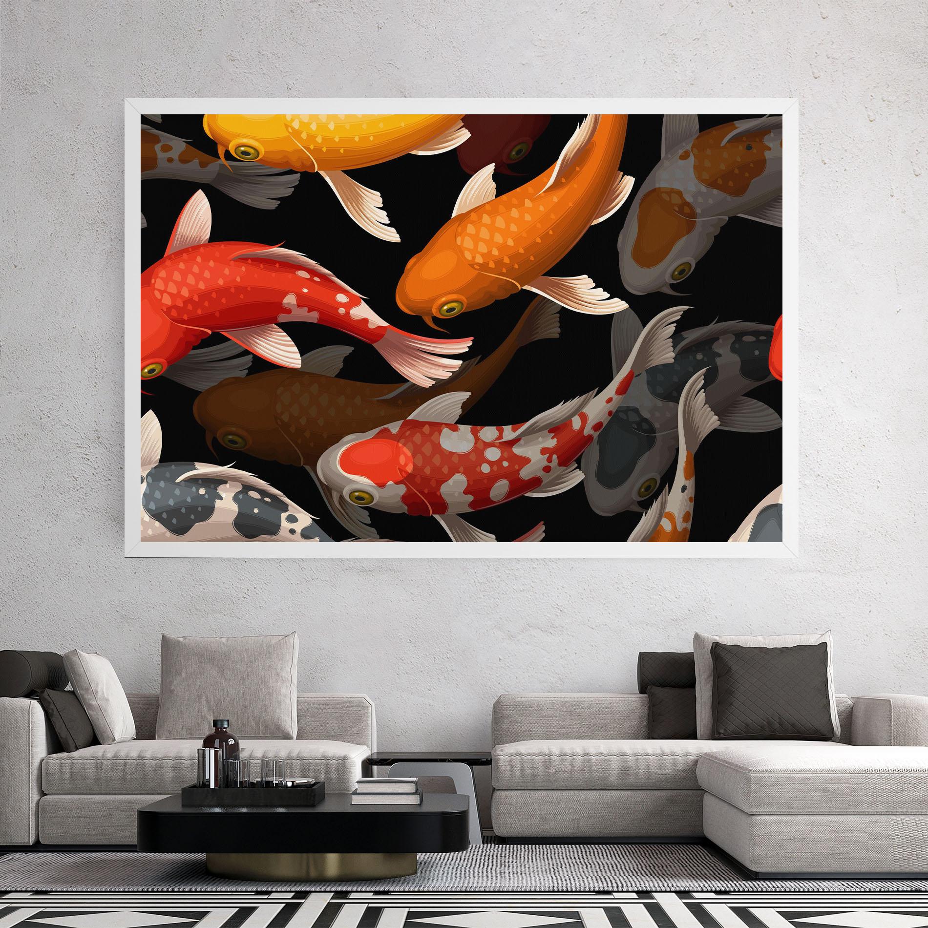 Tablou Canvas Seamless Koi Fish mockup 2