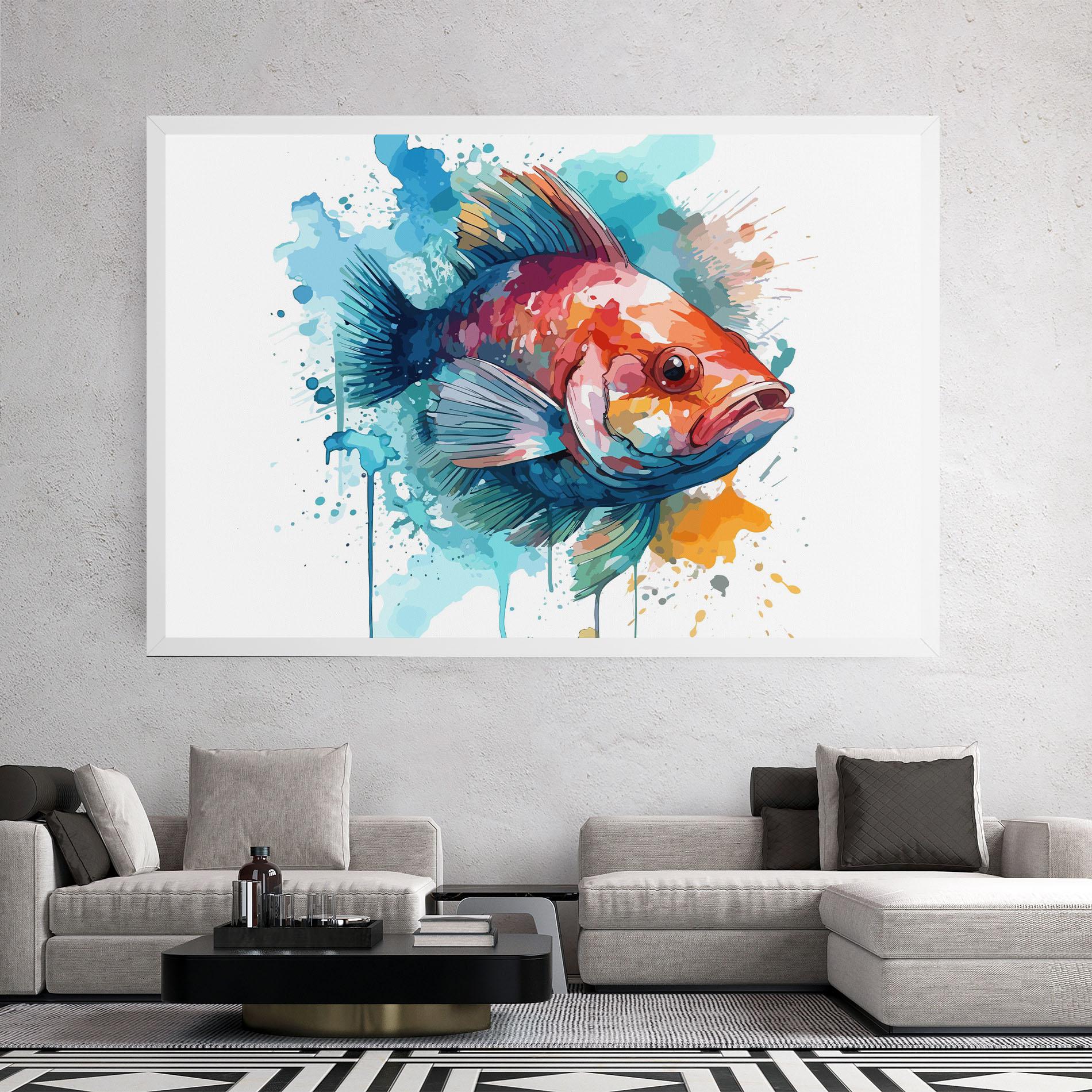 Tablou Canvas Watercolor Fish mockup 2