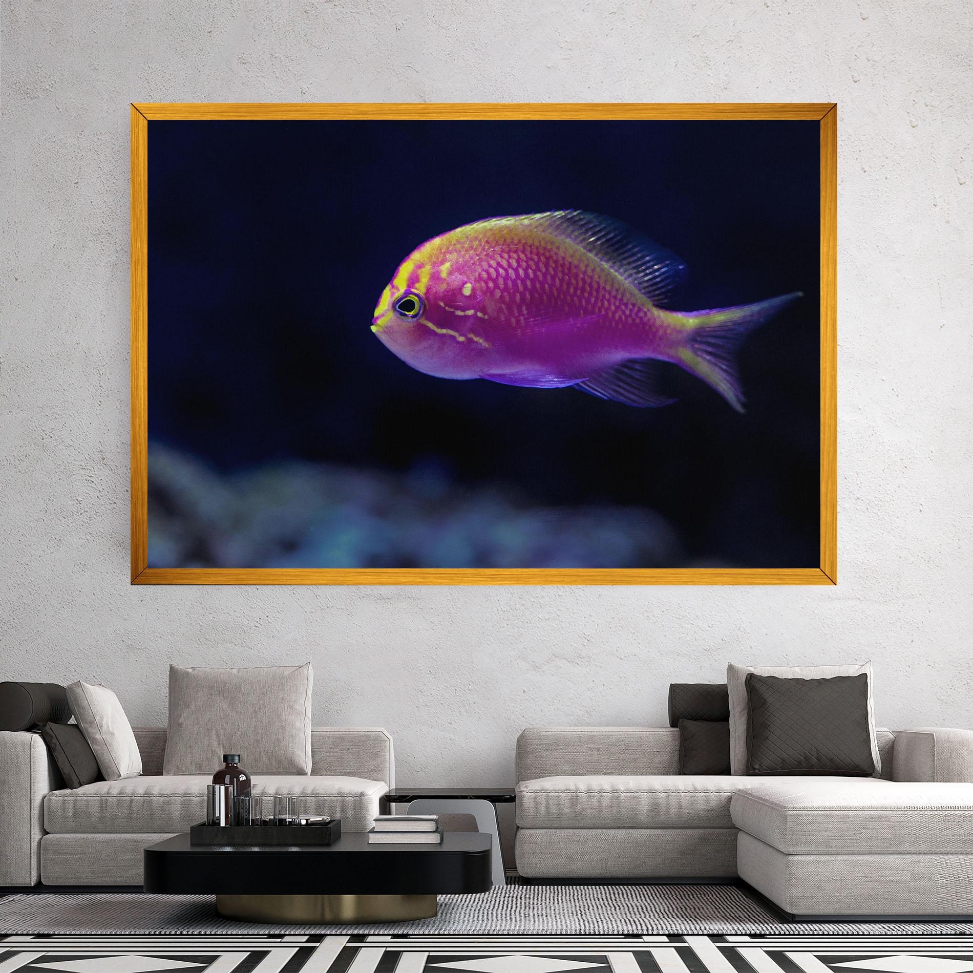 Tablou Canvas Angry Pink Fish mockup 2