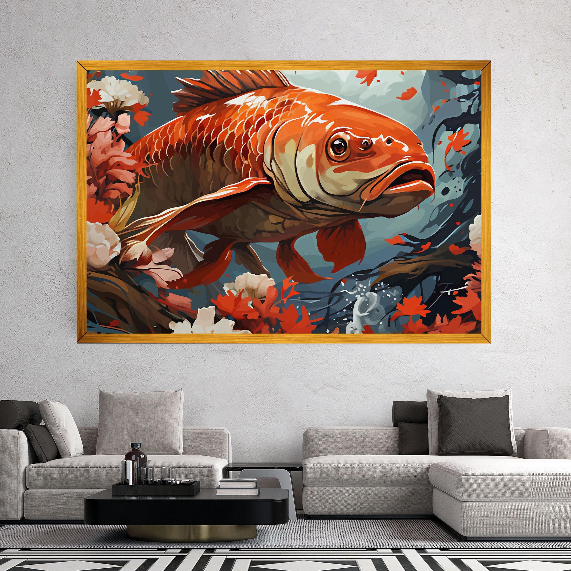 Tablou Canvas Orange Koi mockup 2