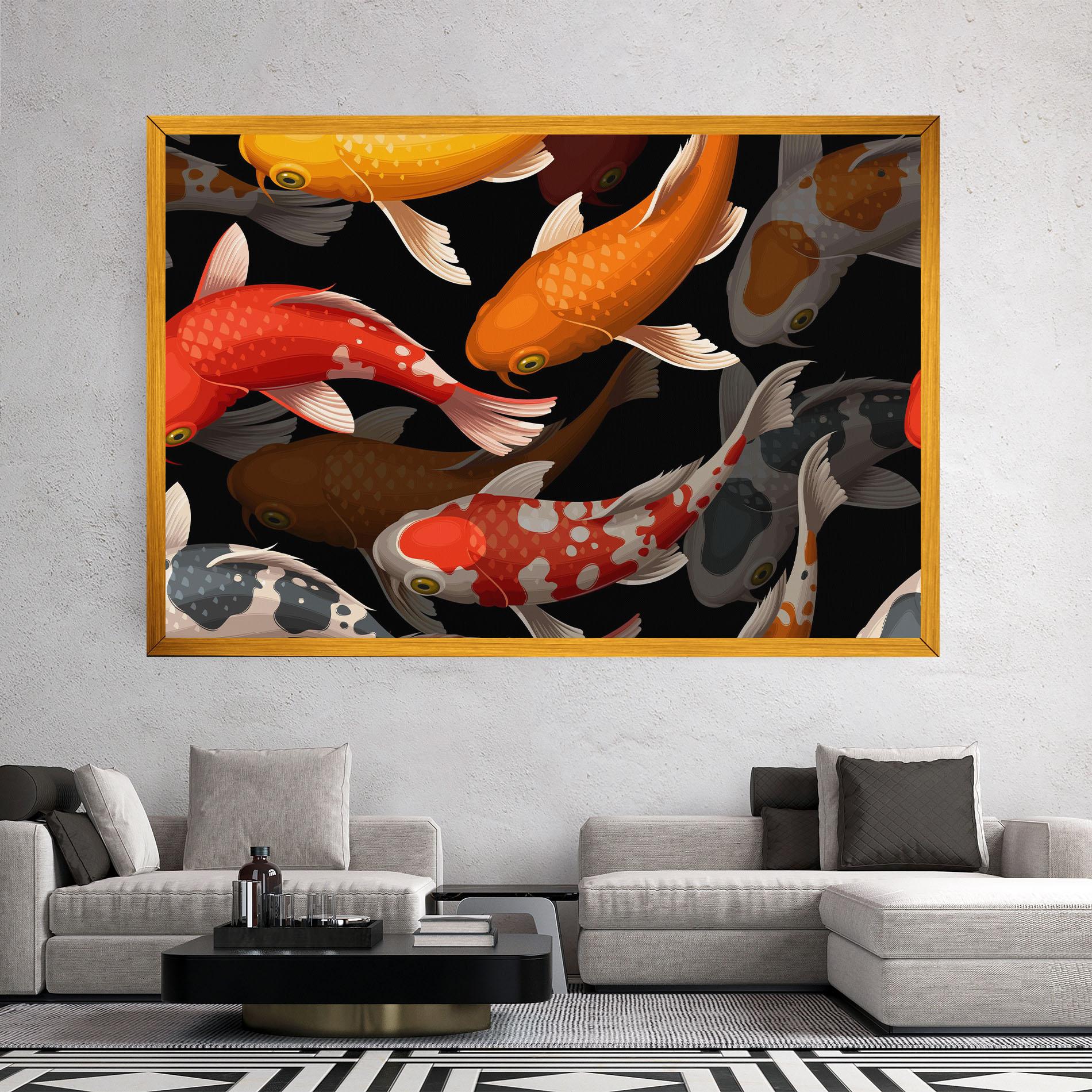 Tablou Canvas Seamless Koi Fish mockup 2