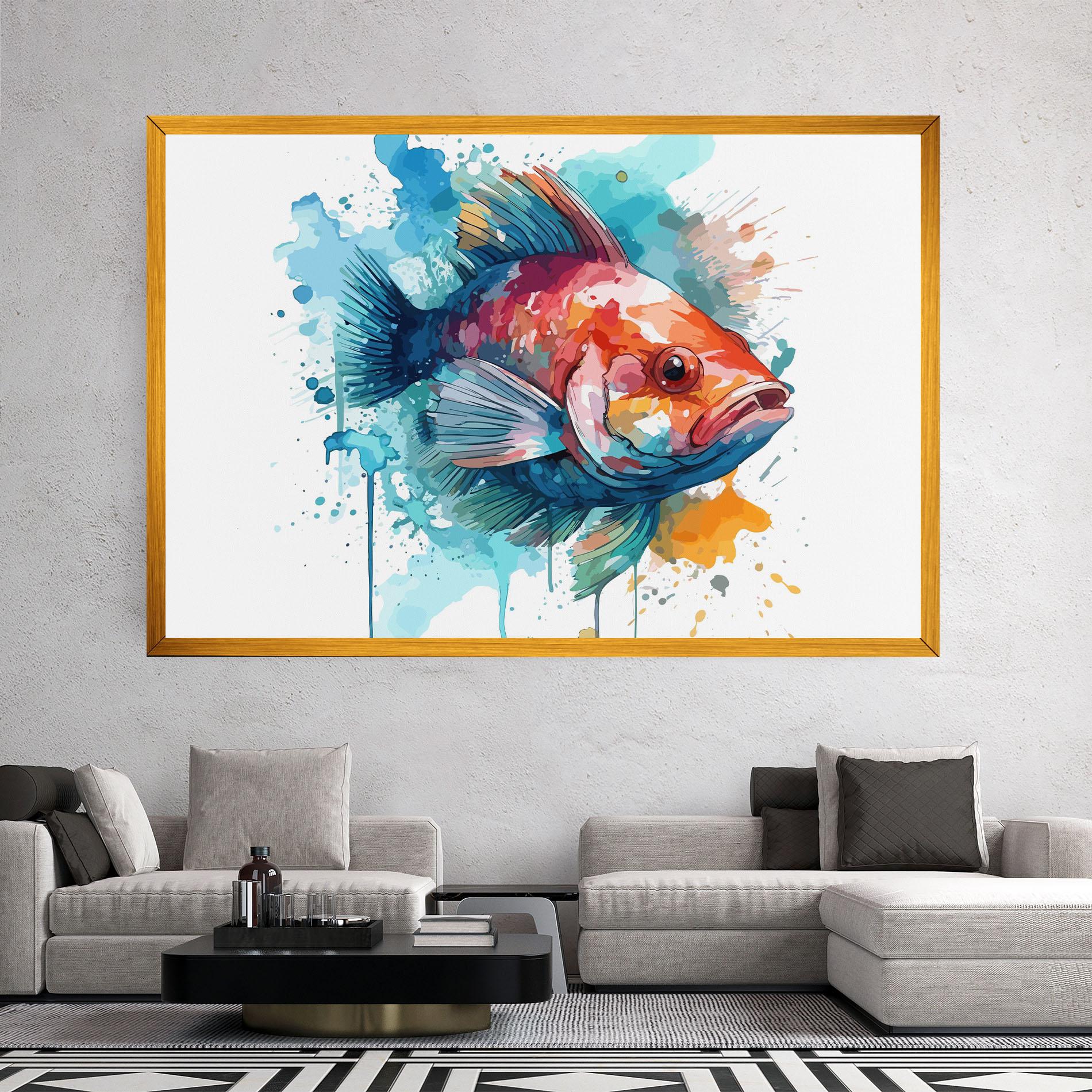 Tablou Canvas Watercolor Fish mockup 2