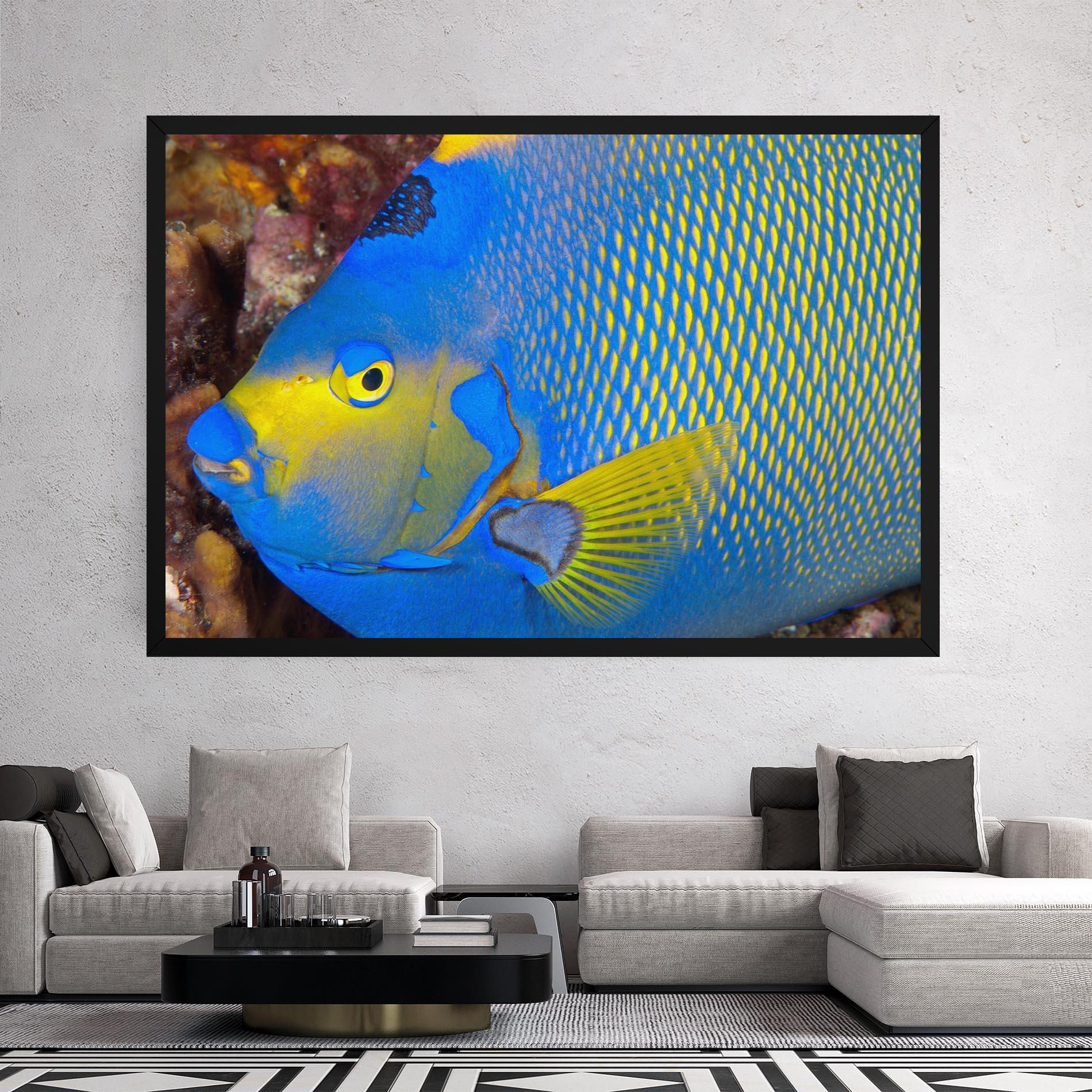 Tablou Canvas Blue Yellow Fish mockup 2