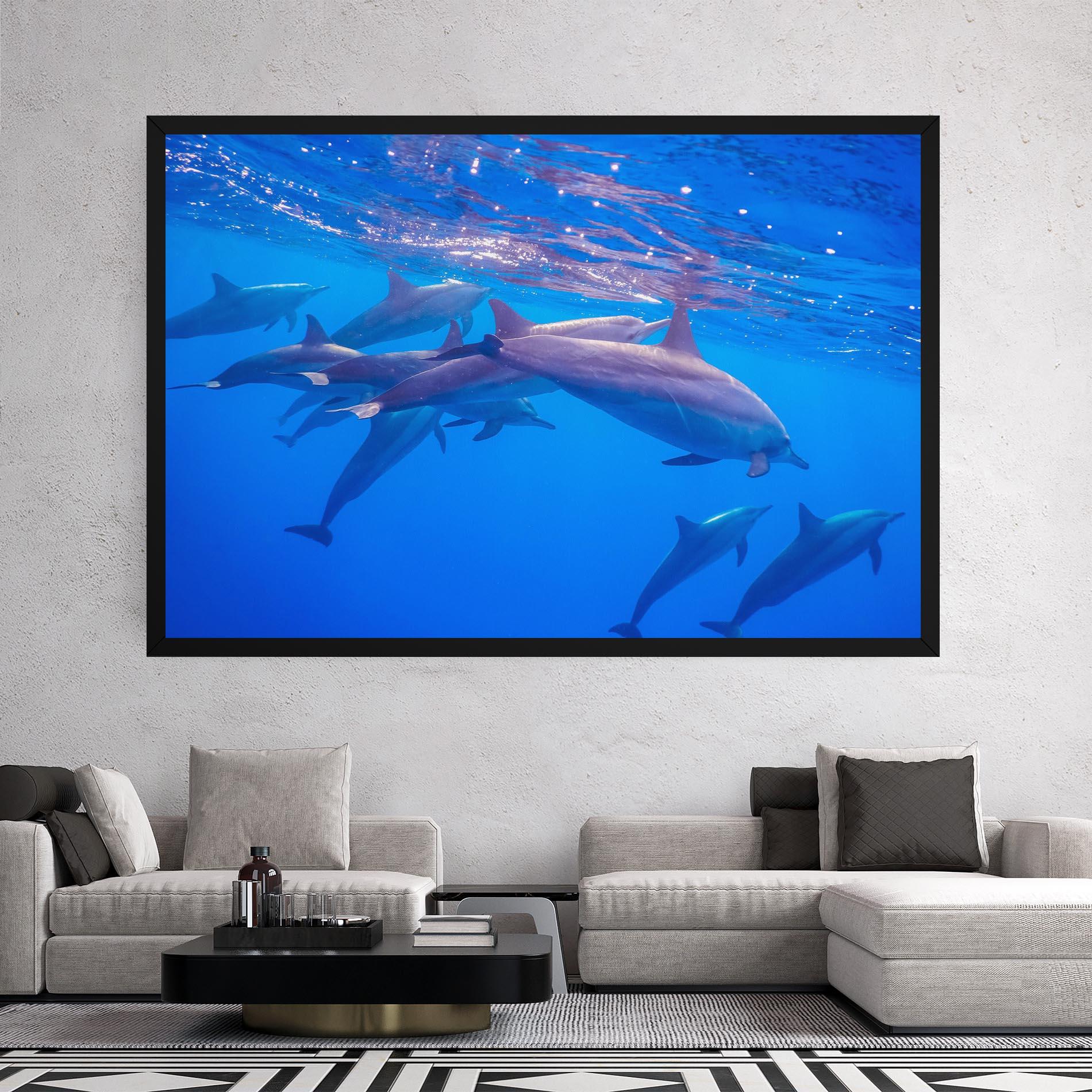 Tablou Canvas Dolphin Family mockup 2