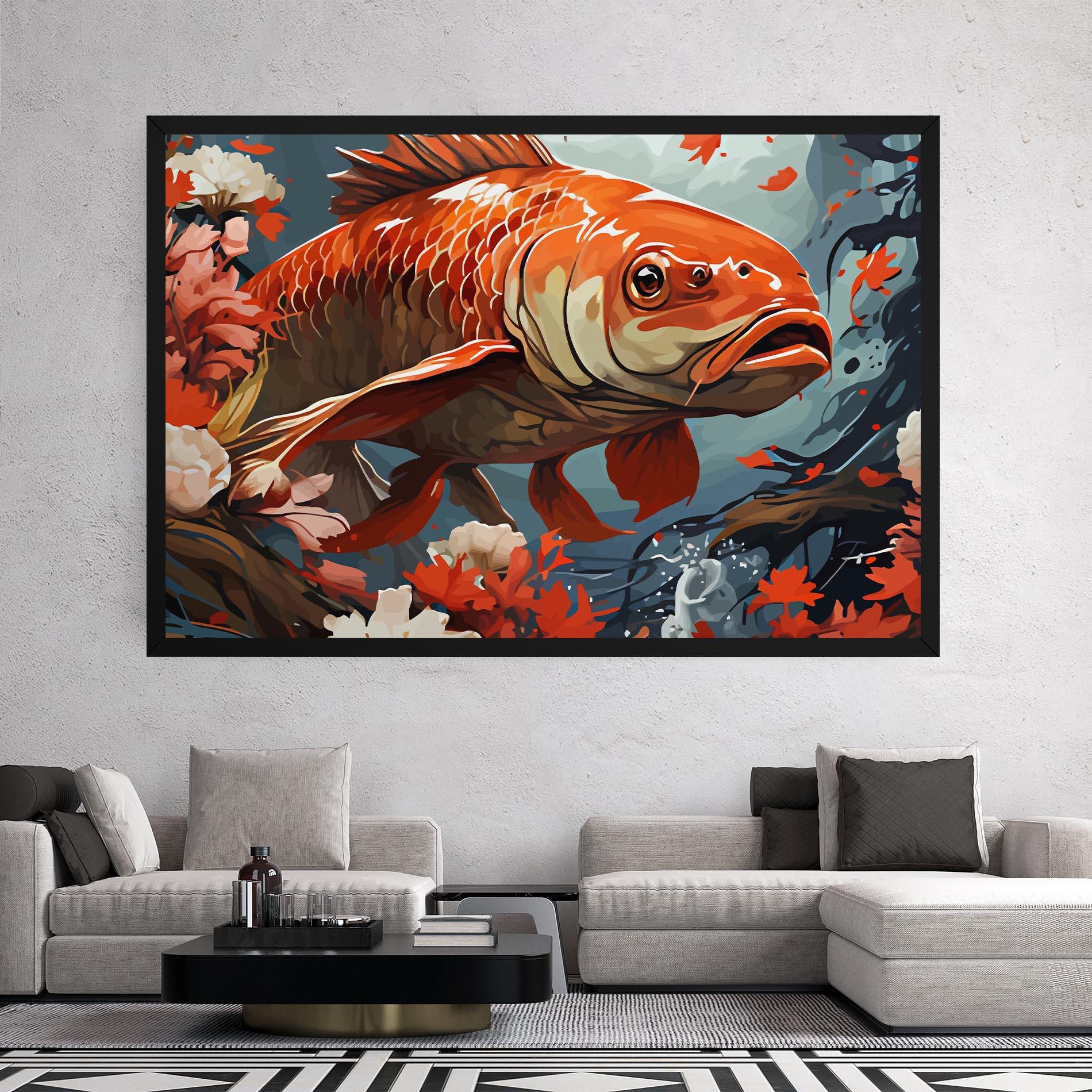 Tablou Canvas Orange Koi mockup 2