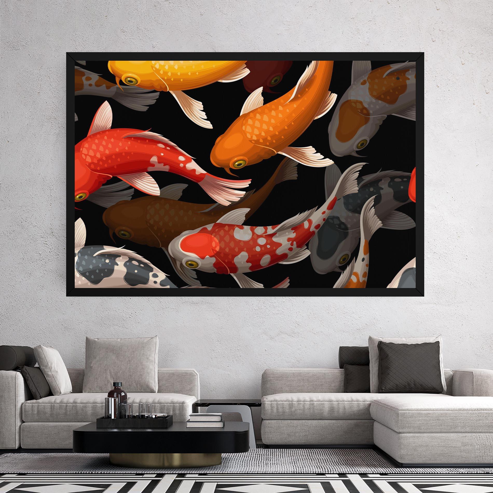 Tablou Canvas Seamless Koi Fish mockup 2