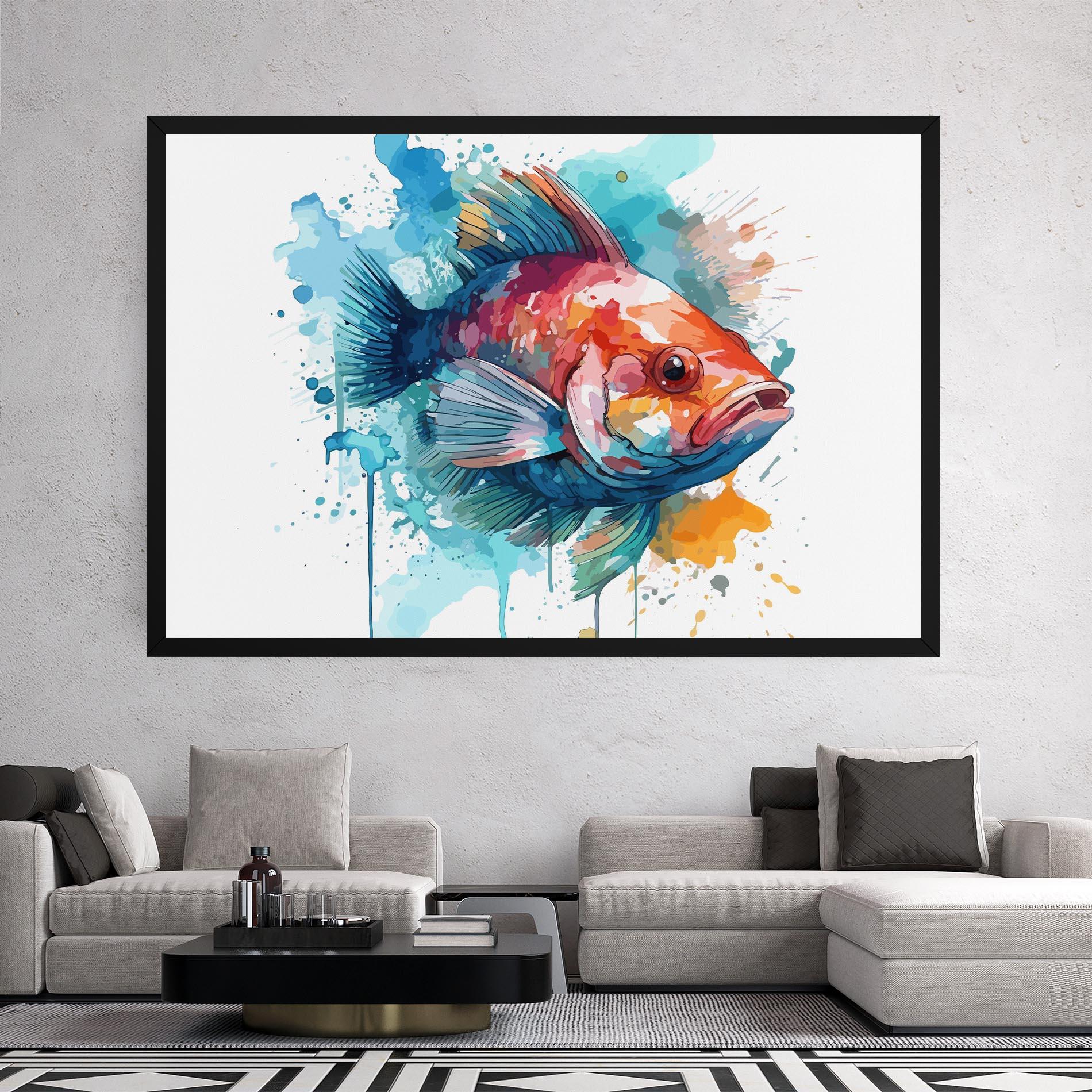 Tablou Canvas Watercolor Fish mockup 2