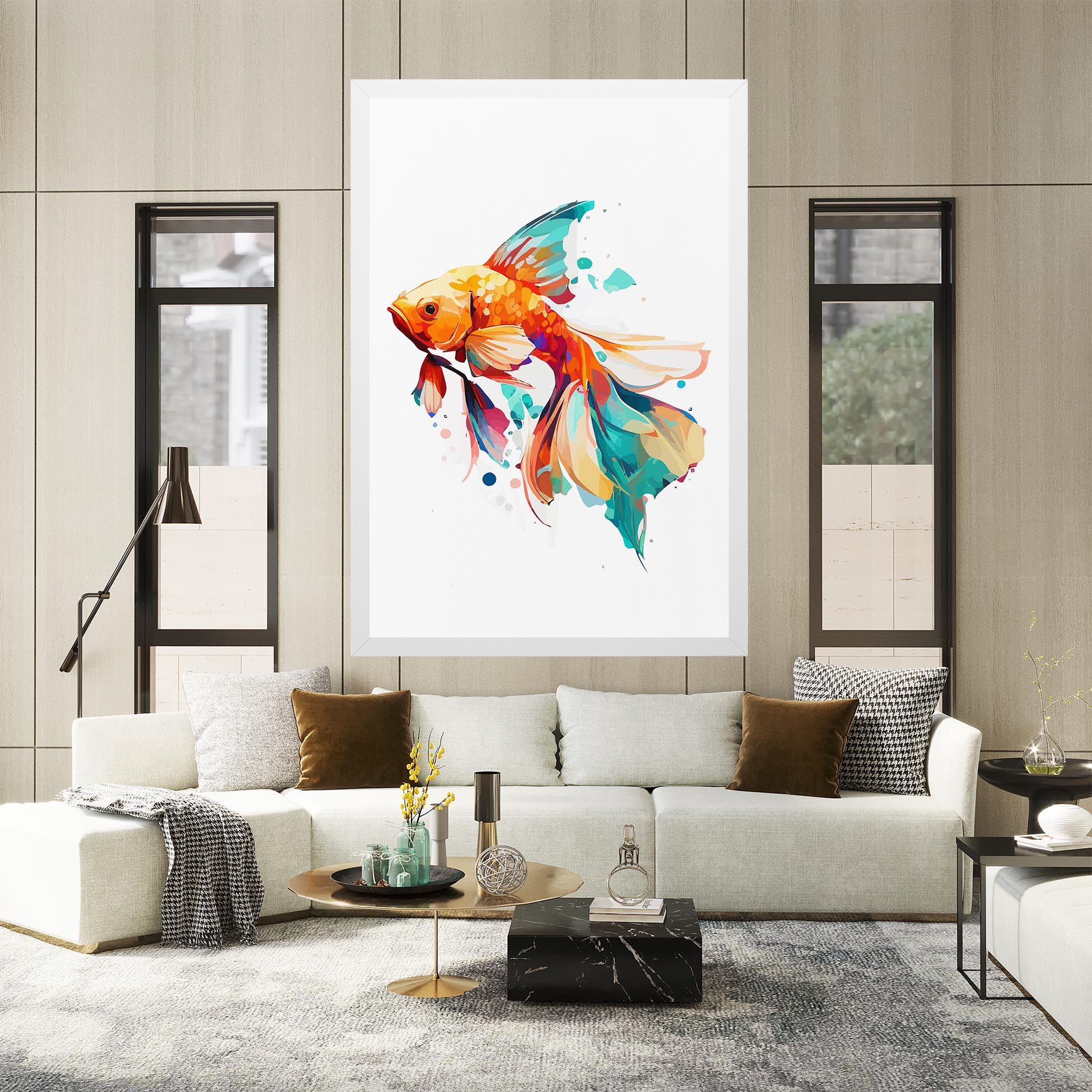 Blue Orange Fish mockup 2