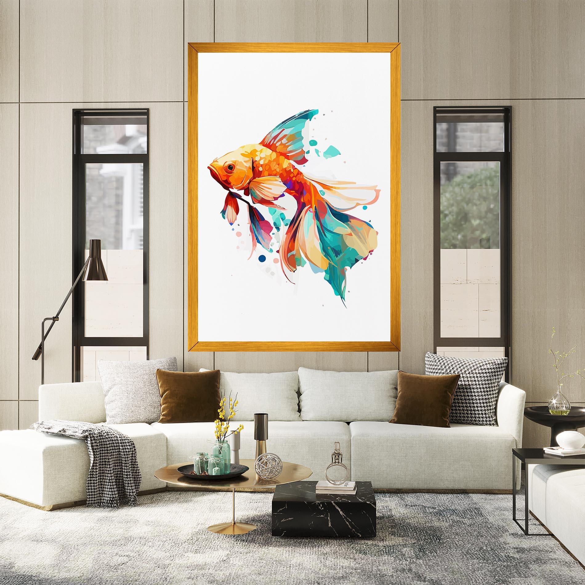 Tablou Canvas Blue Orange Fish mockup 2