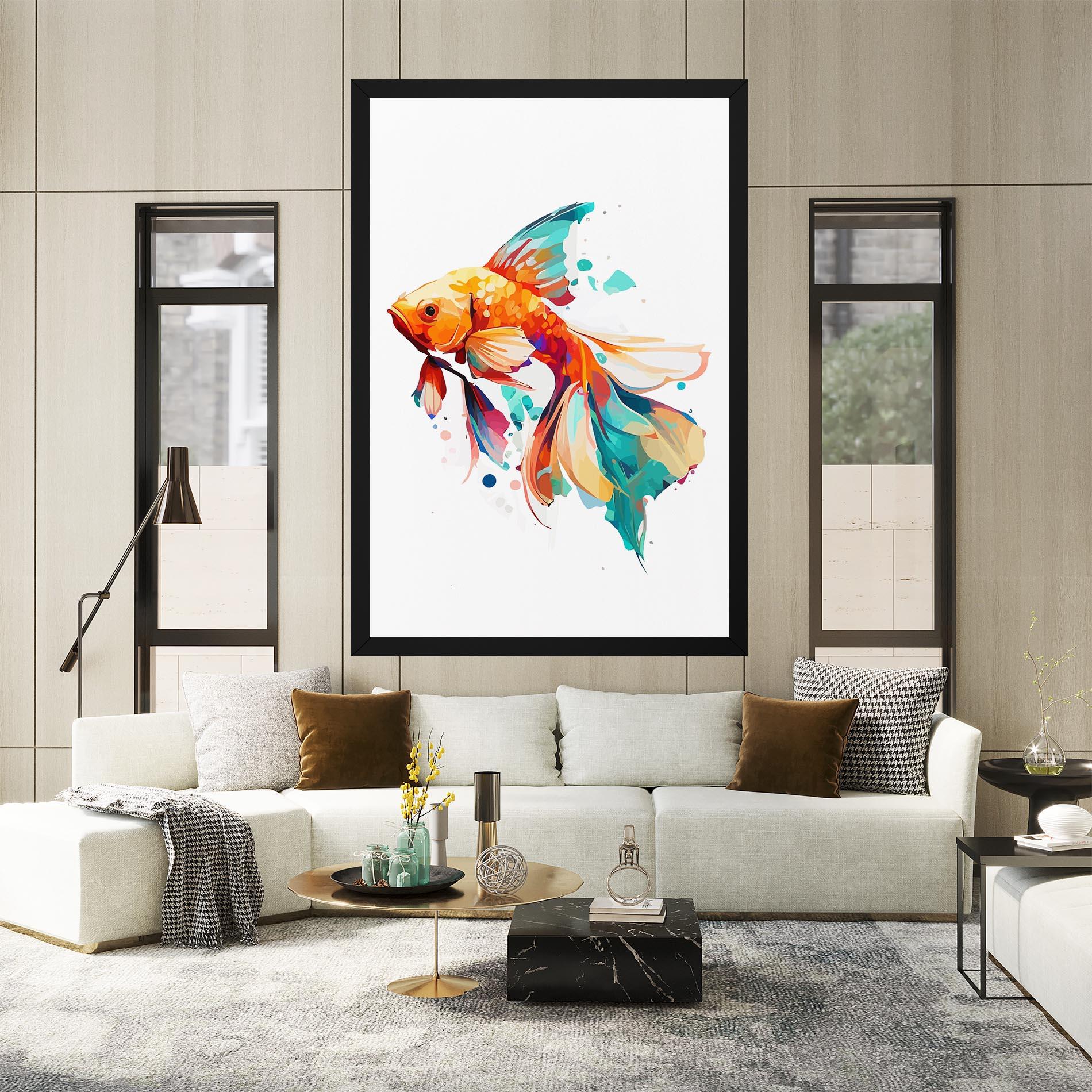Tablou Canvas Blue Orange Fish mockup 2