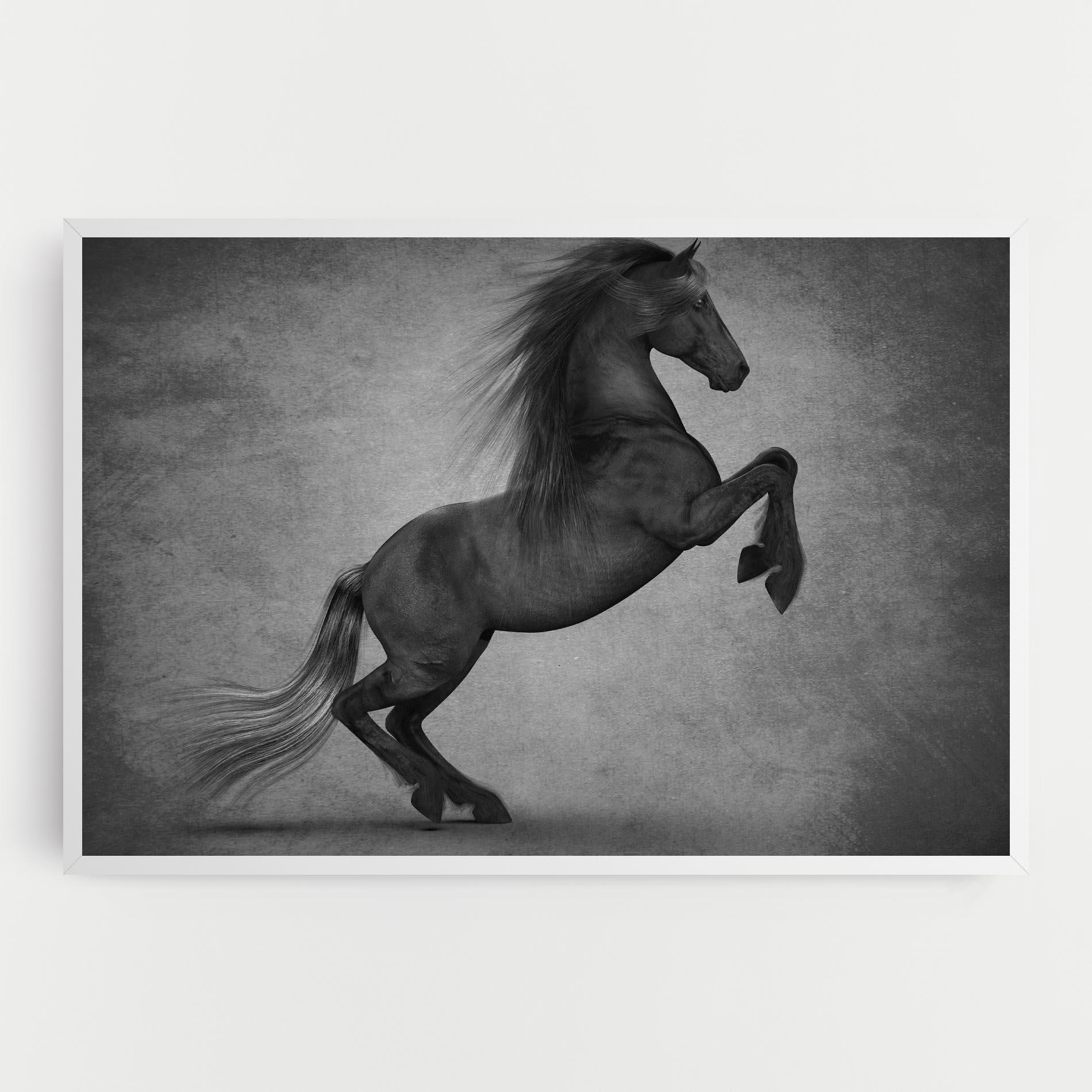 Tablou Canvas Black Horse Jumping mockup 0