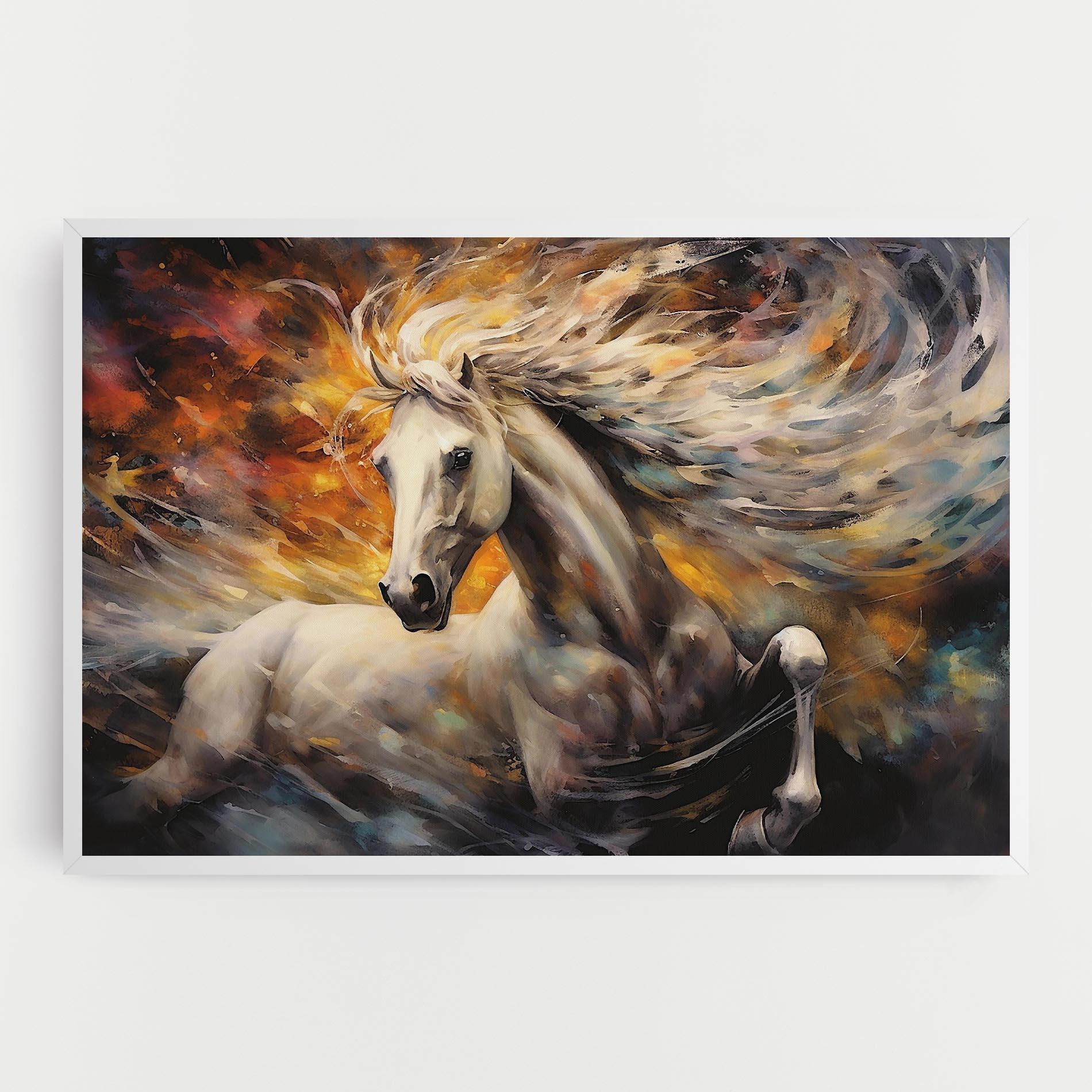 Tablou Canvas White Horse Painting mockup 0
