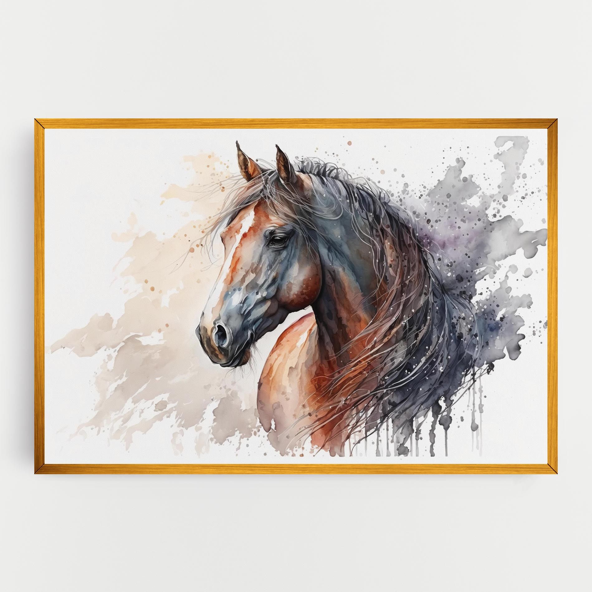 Black Brown Horse Painting mockup 0