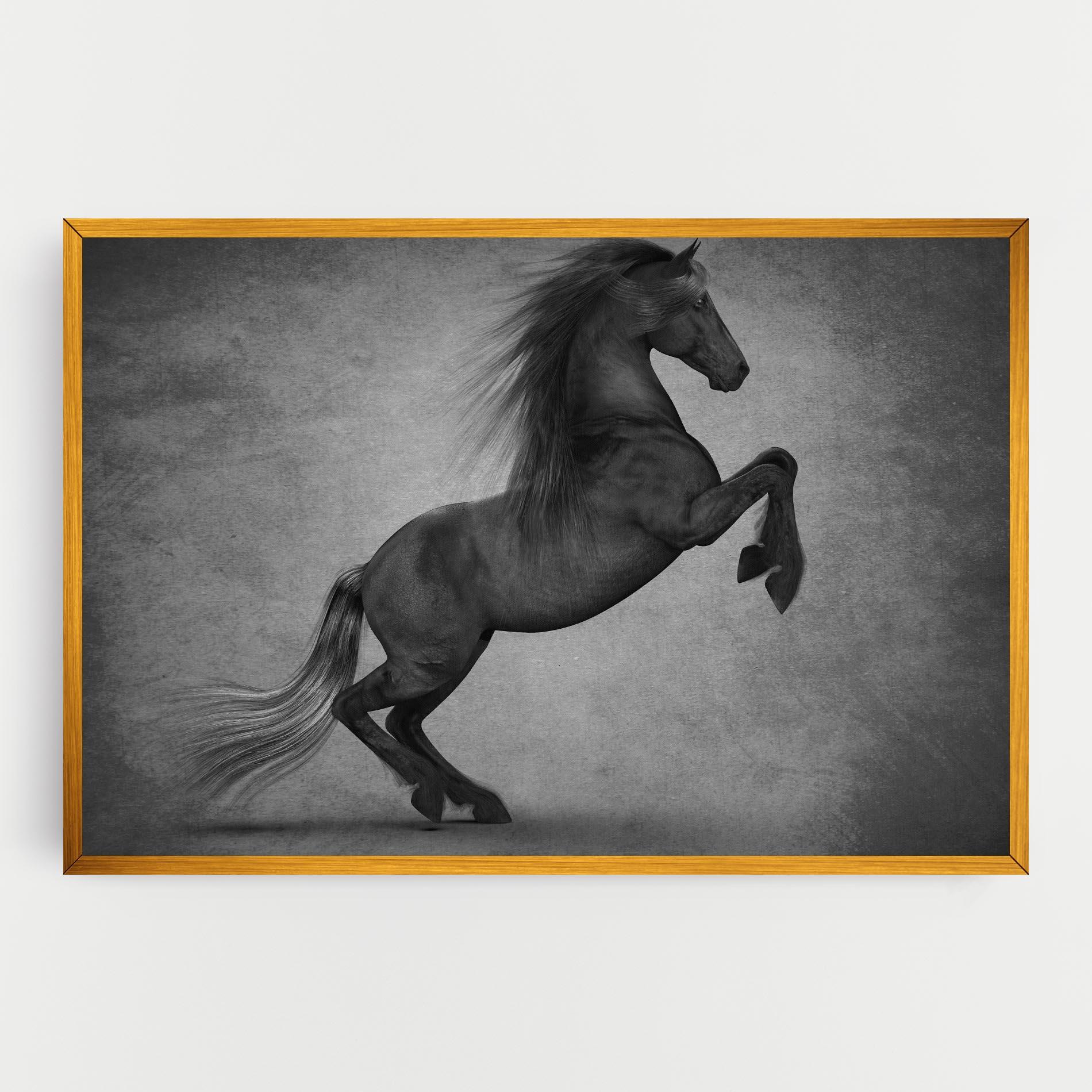 Tablou Canvas Black Horse Jumping mockup 0