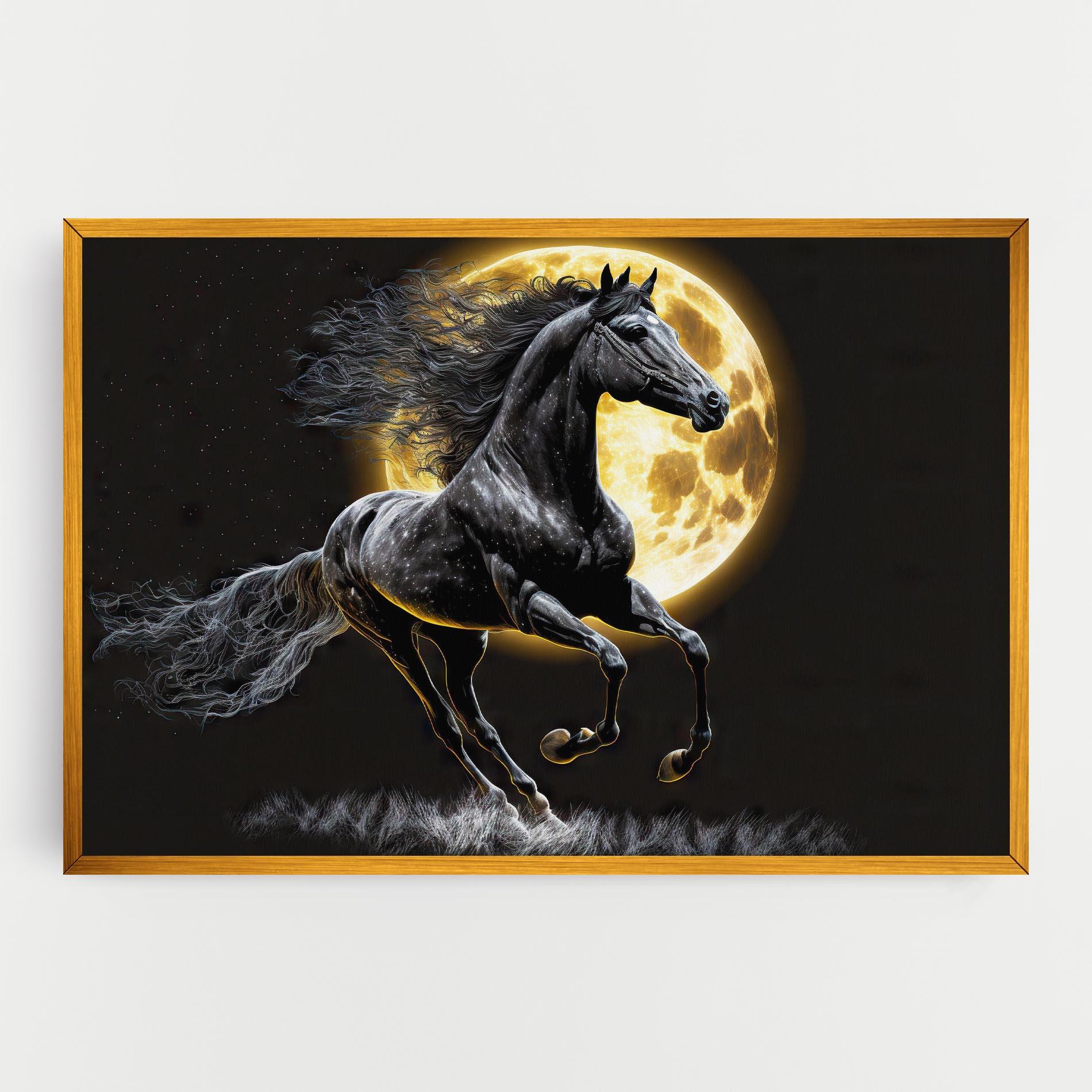 Tablou Canvas Gold Moon Horse mockup 0