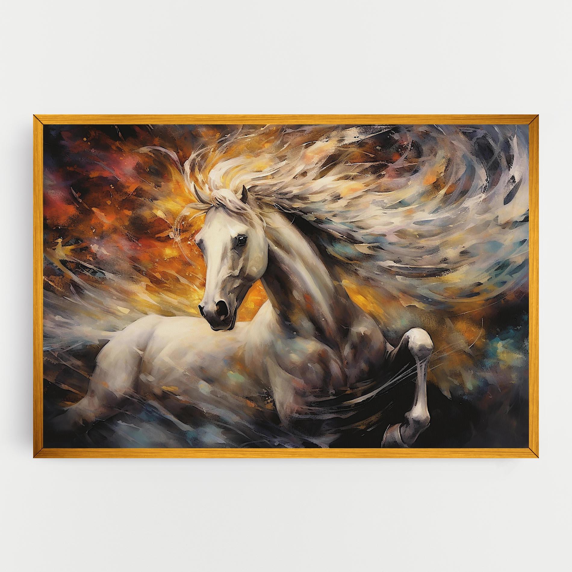 Tablou Canvas White Horse Painting mockup 0