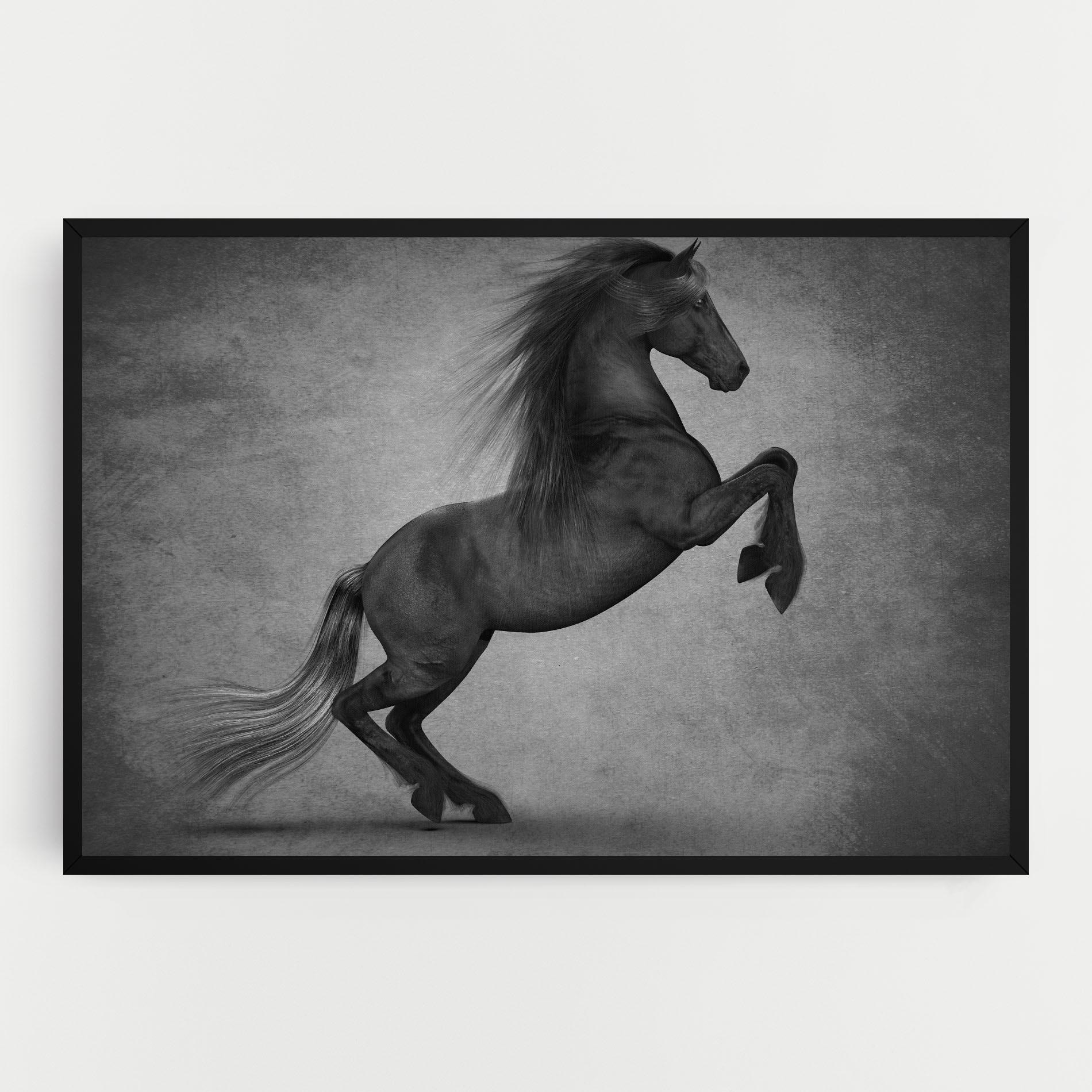 Tablou Canvas Black Horse Jumping mockup 0