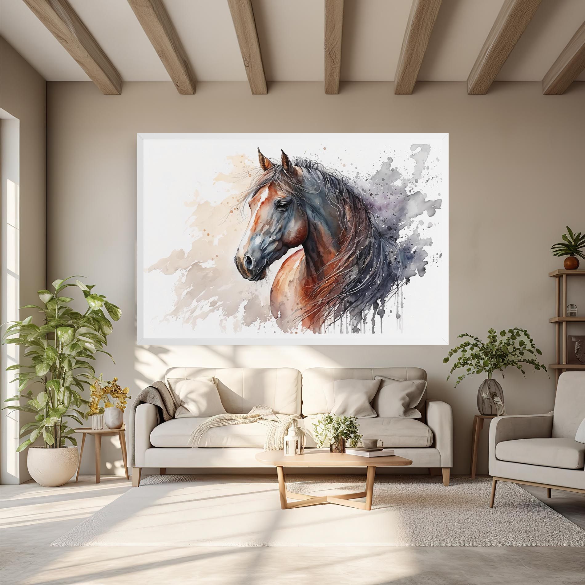 Black Brown Horse Painting mockup 6