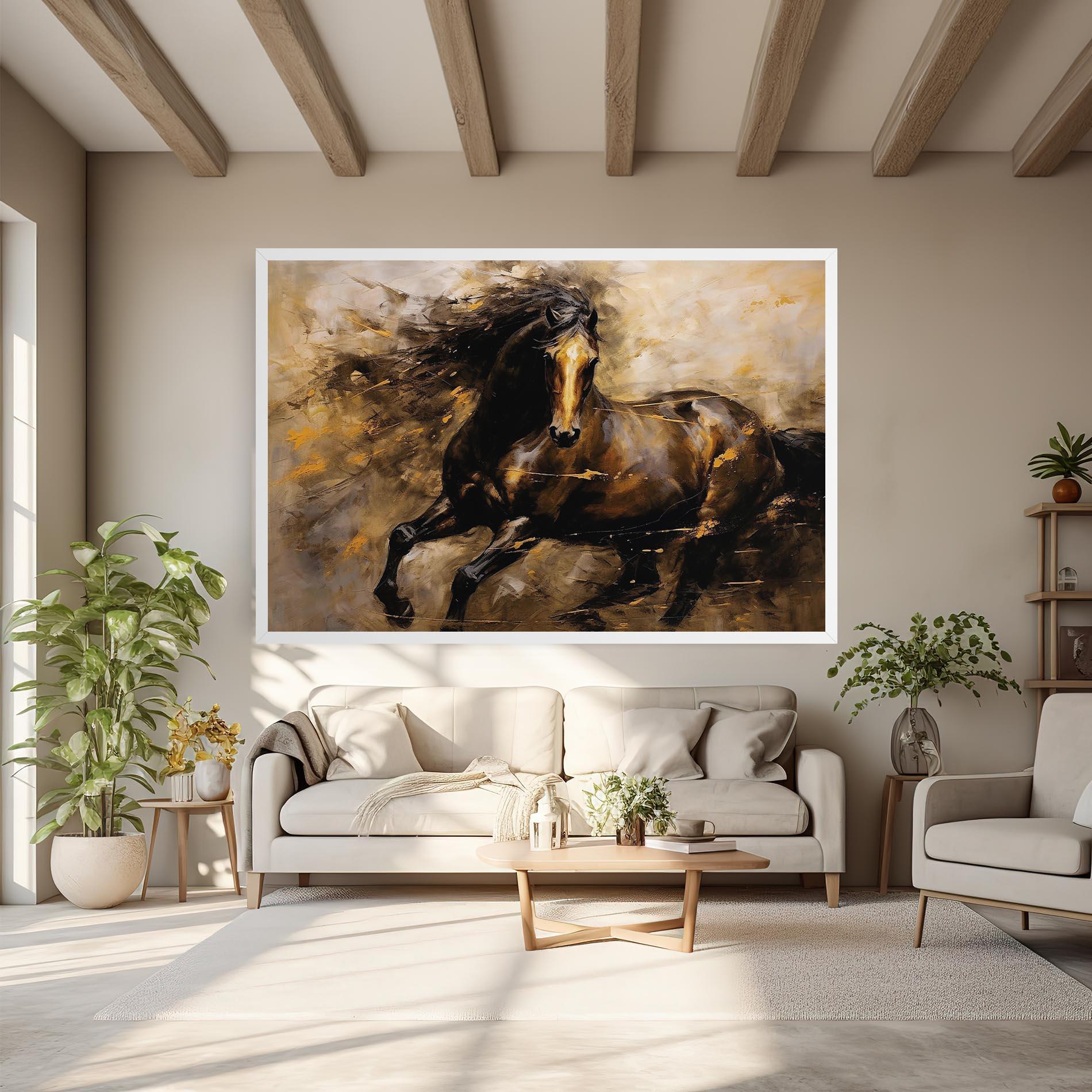 Tablou Canvas Gold Brown Horse mockup 6
