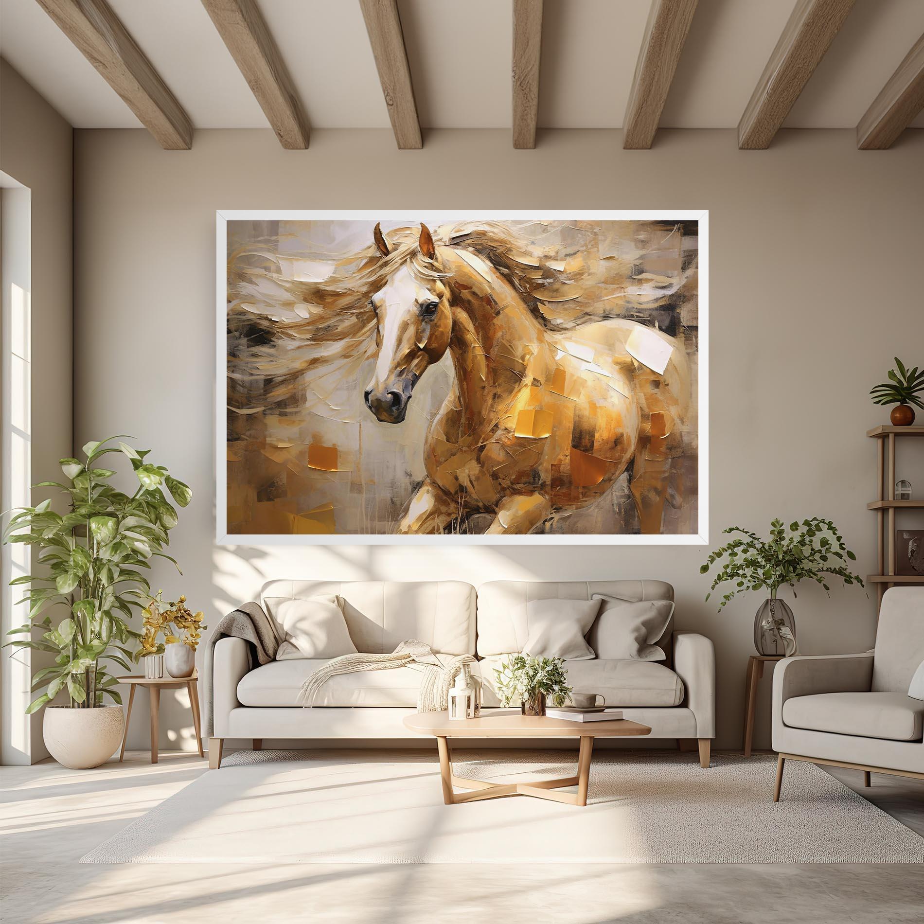 Tablou Canvas Light Brown Horse mockup 6