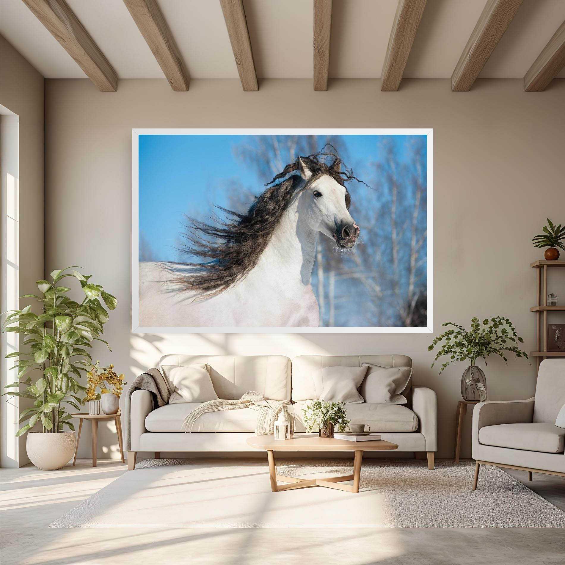 Tablou Canvas Wild Black Hair Horse mockup 6