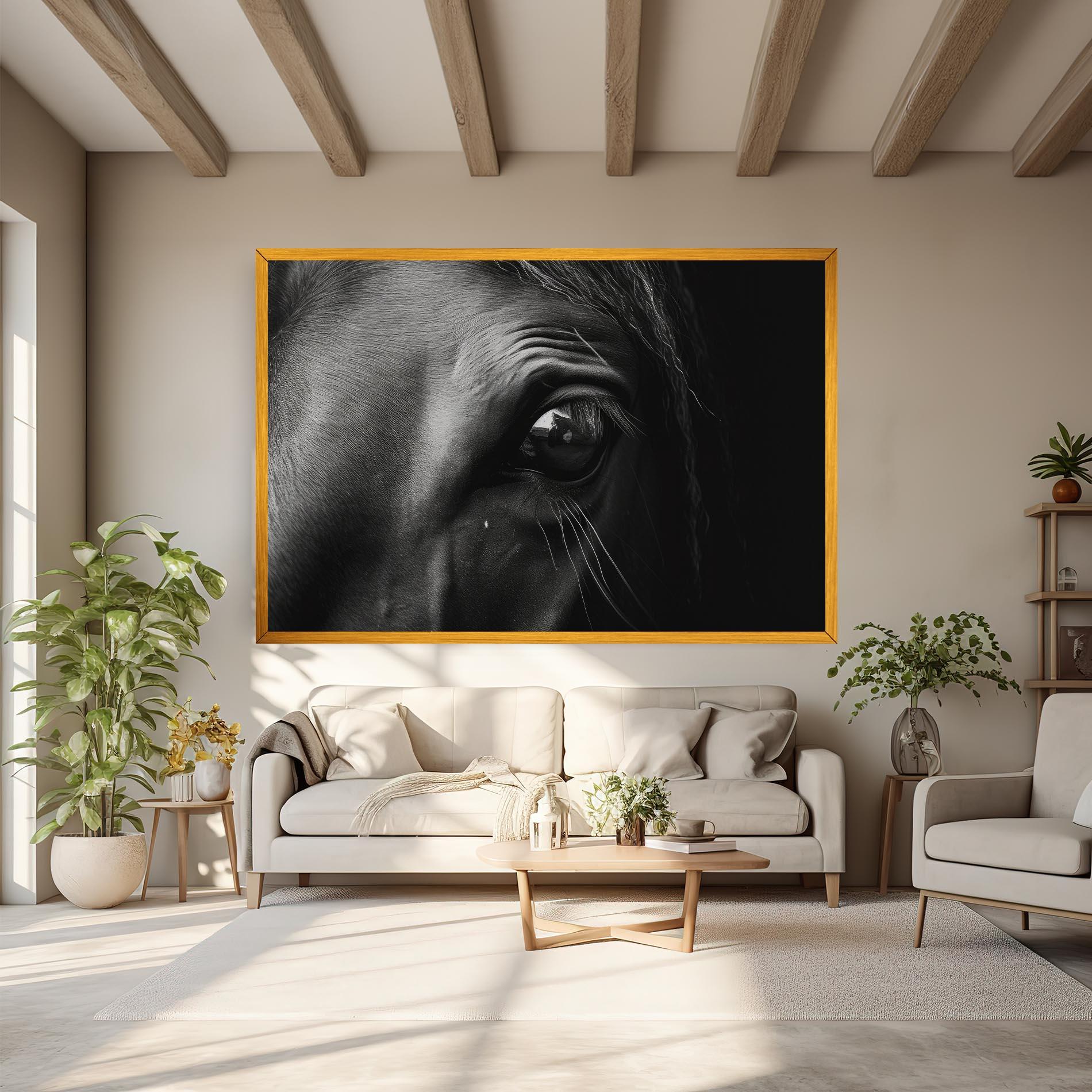 Tablou Canvas Black Horse Eye mockup 6