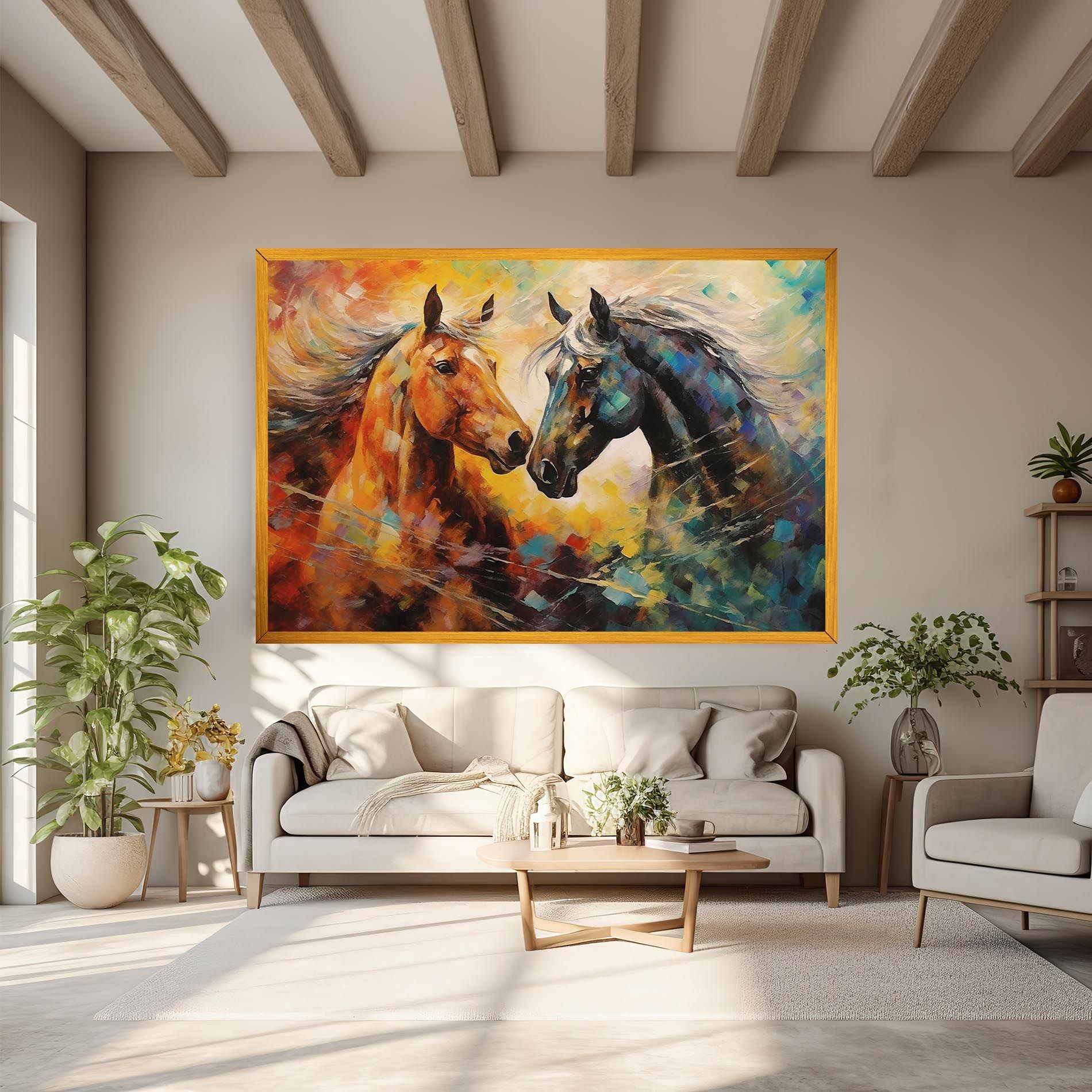 Brown Black Horses mockup 6