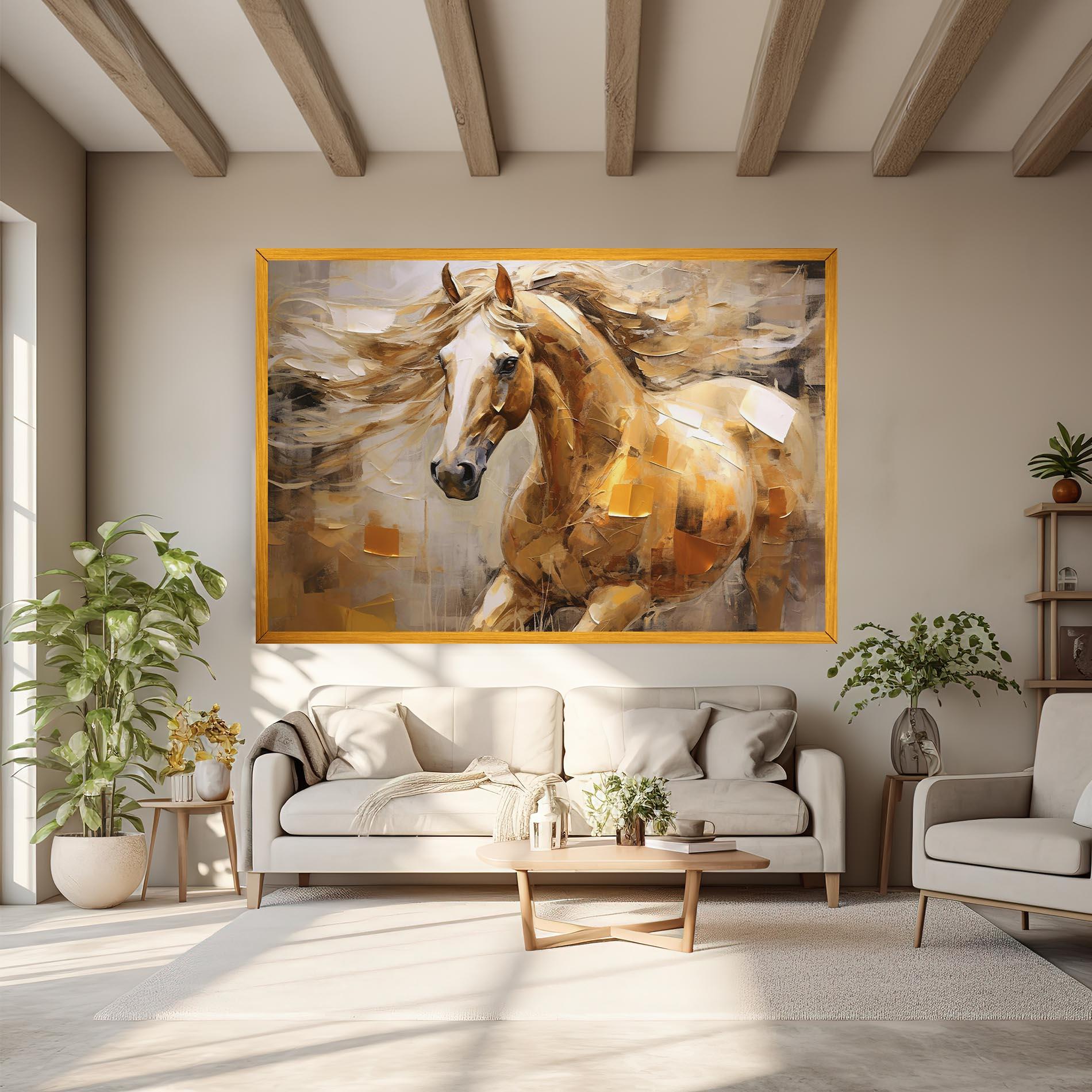 Tablou Canvas Light Brown Horse mockup 6