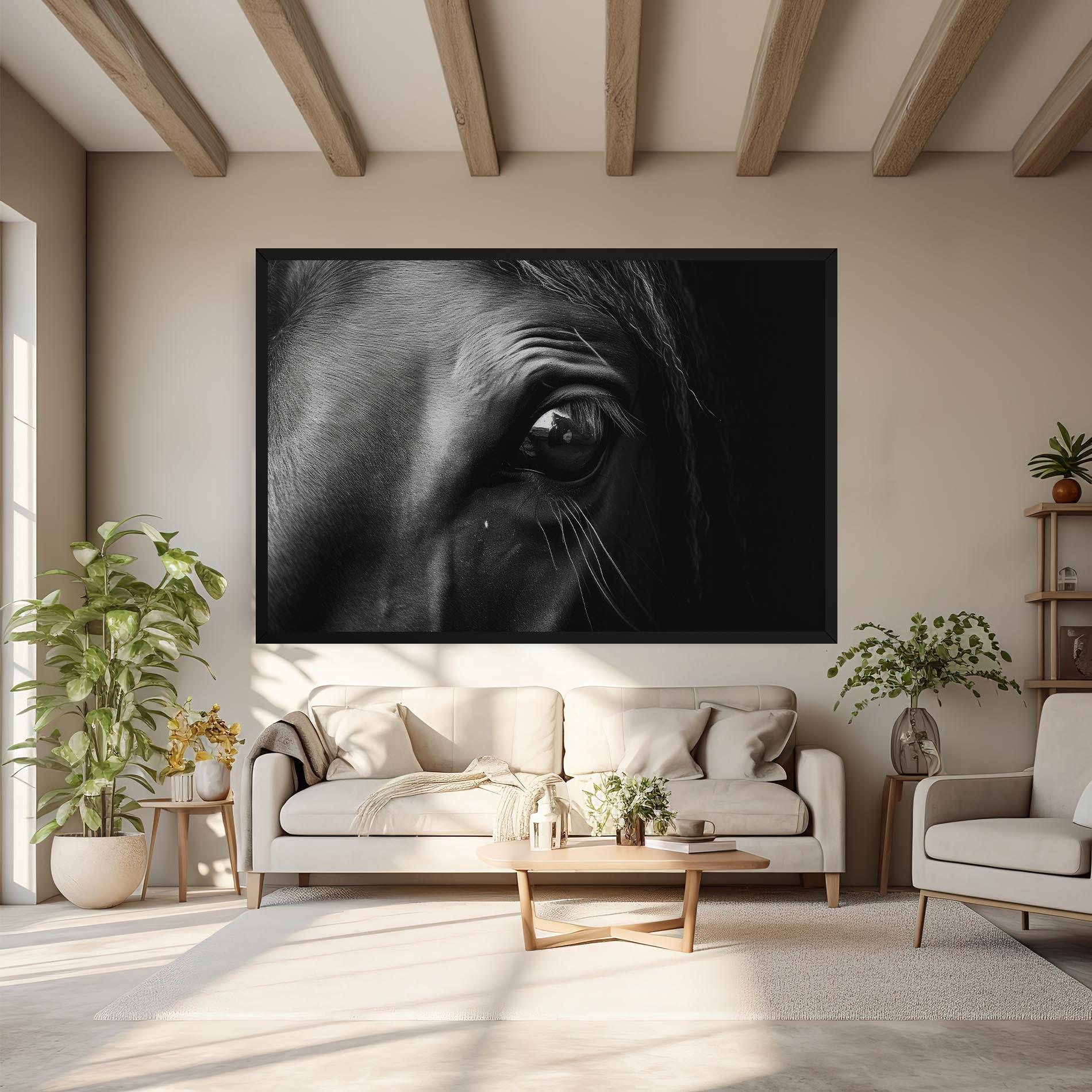 Tablou Canvas Black Horse Eye mockup 6