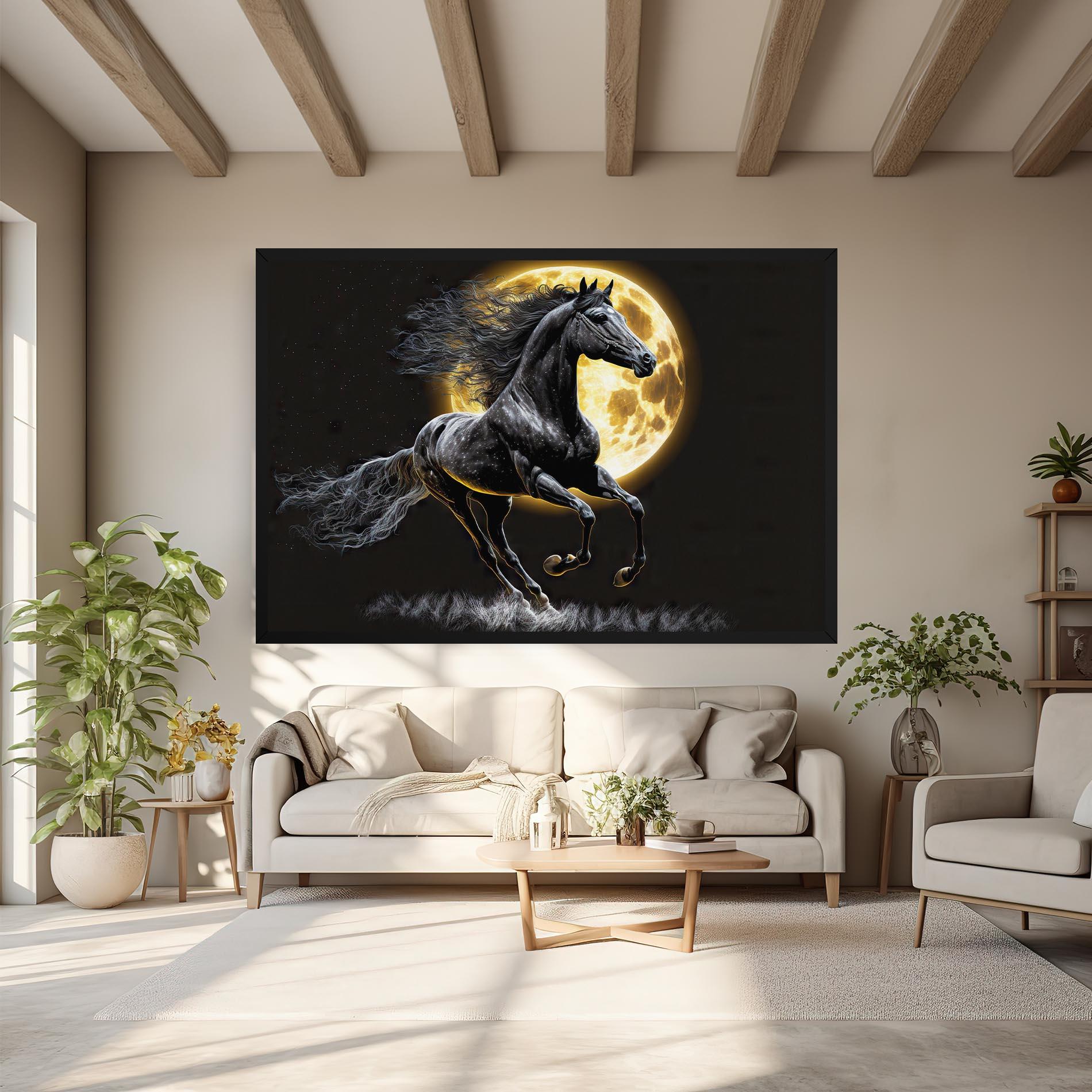 Tablou Canvas Gold Moon Horse mockup 6