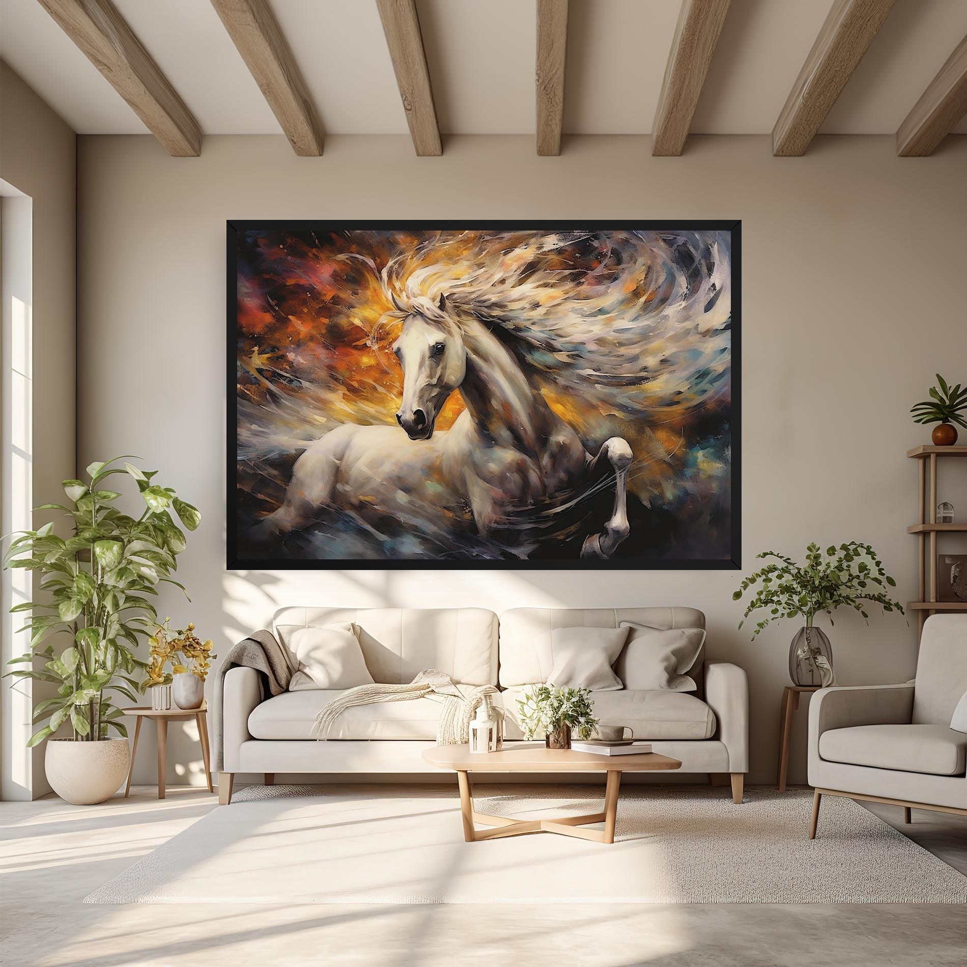 Tablou Canvas White Horse Painting mockup 6