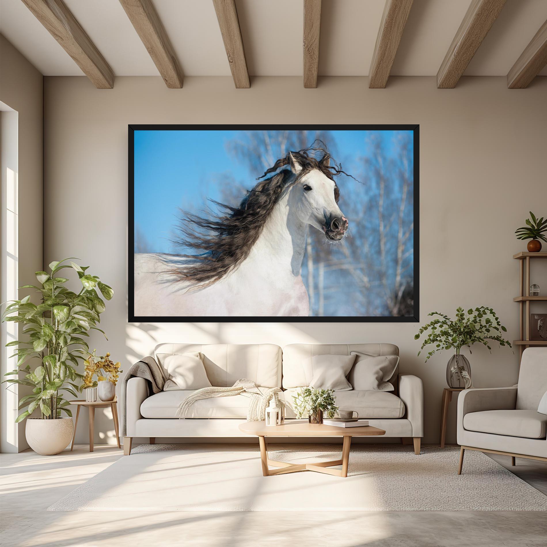 Tablou Canvas Wild Black Hair Horse mockup 6