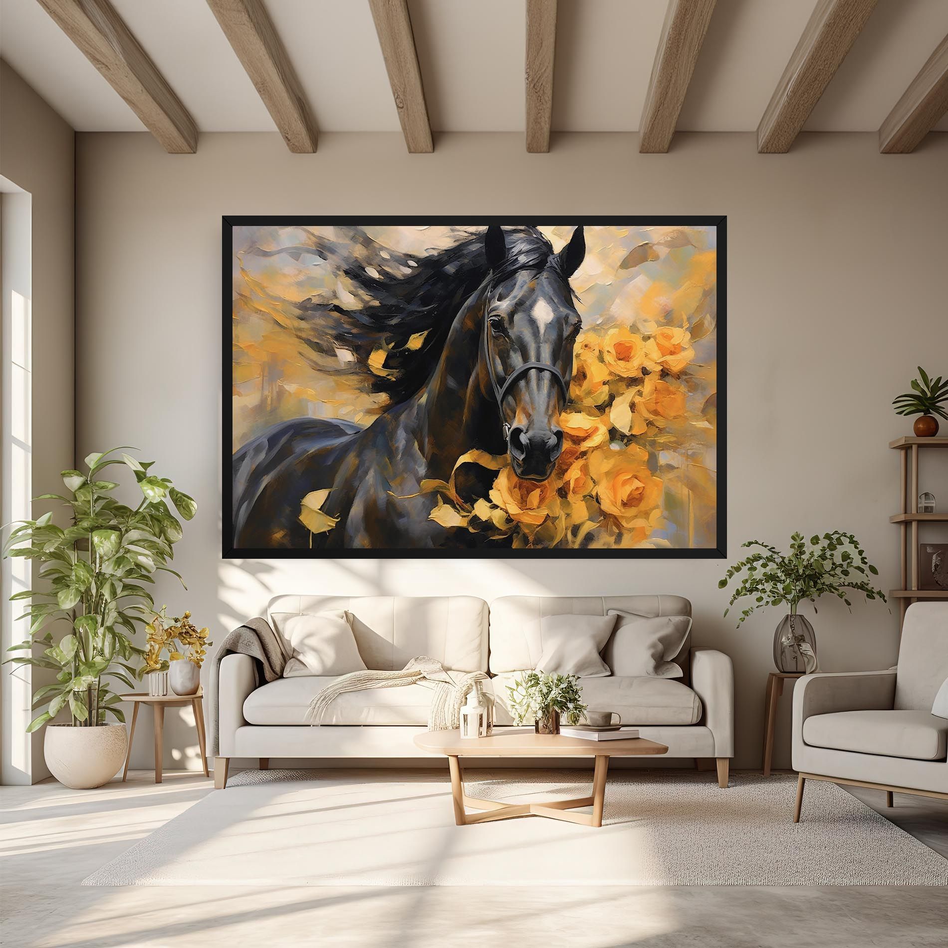 Yellow Roses Horse mockup 6